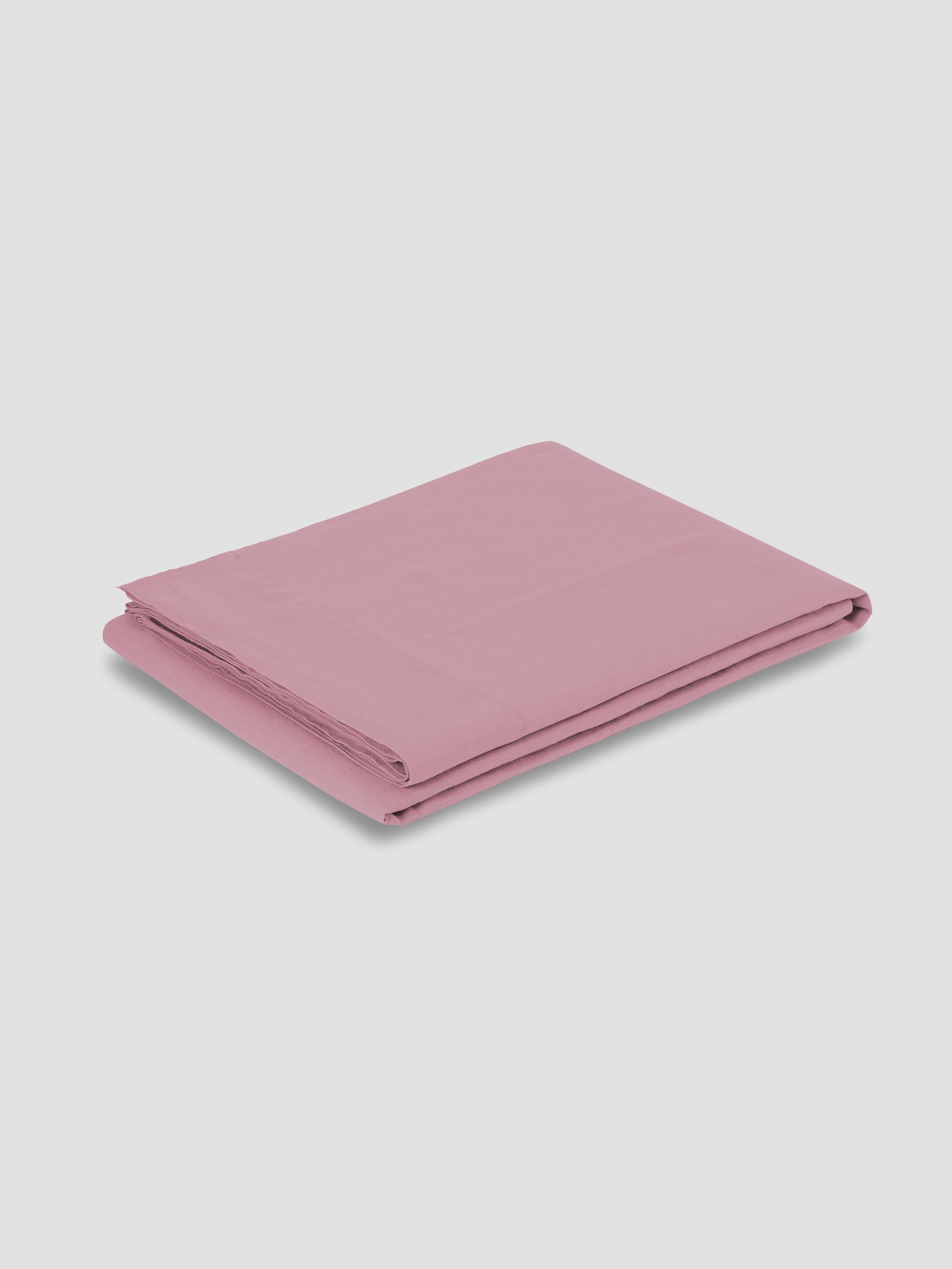 Raspberry 100% Linen Flat Sheet