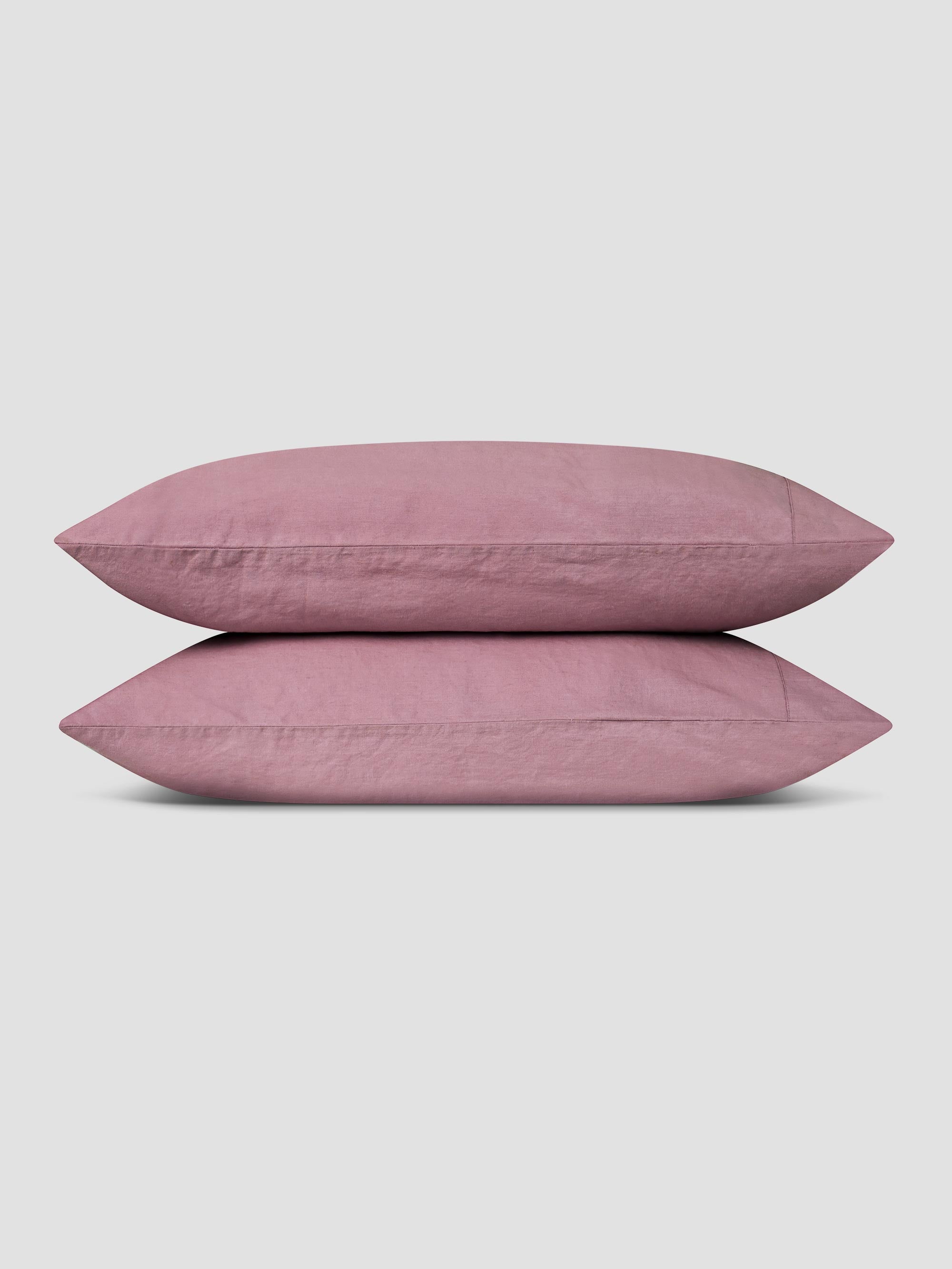Raspberry 100% Linen Pillowcases (Pair)