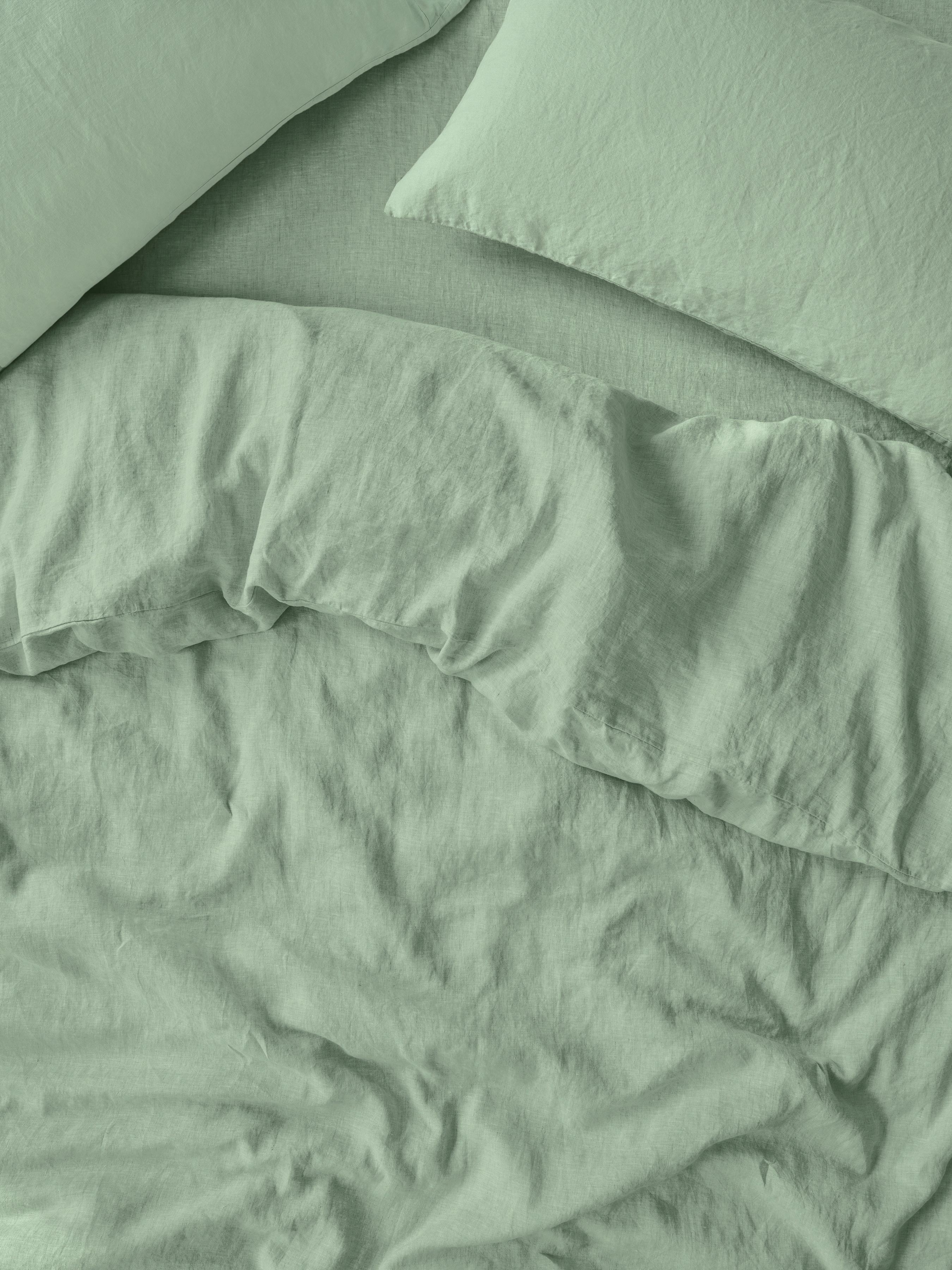 Sage Green 100% Linen Duvet Cover