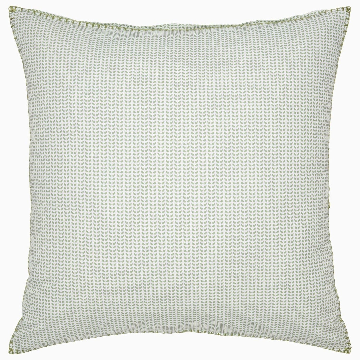 An organic long staple cotton pillow with dots on it (Cinde Sage Organic Duvet by John Robshaw).