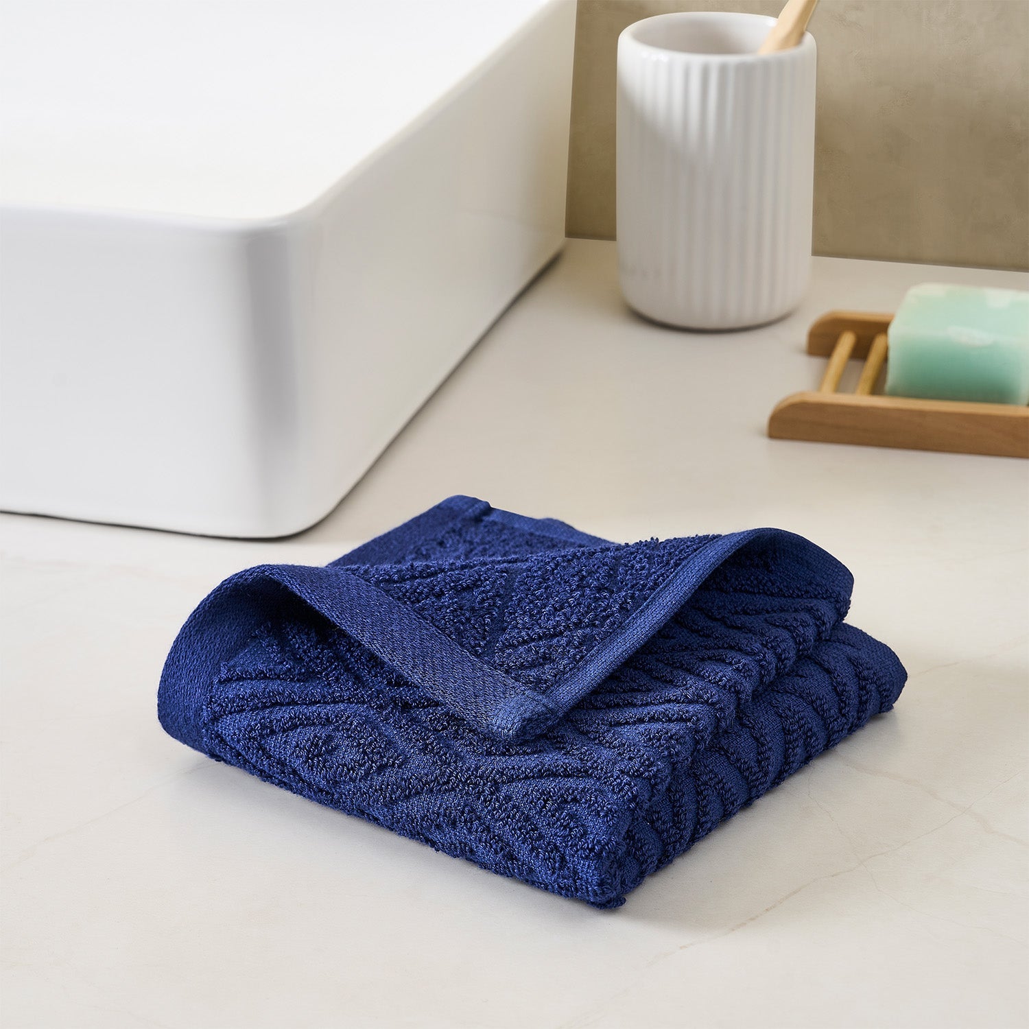 Maze Indigo Bath Towel