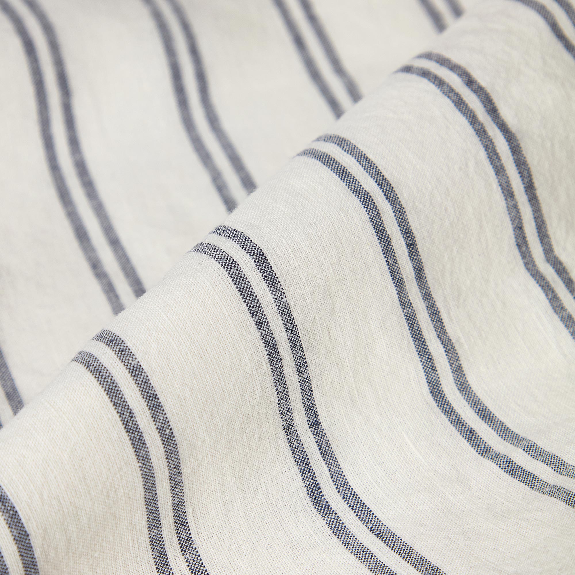Ivory Kemptown Stripe 100% Linen Duvet Cover