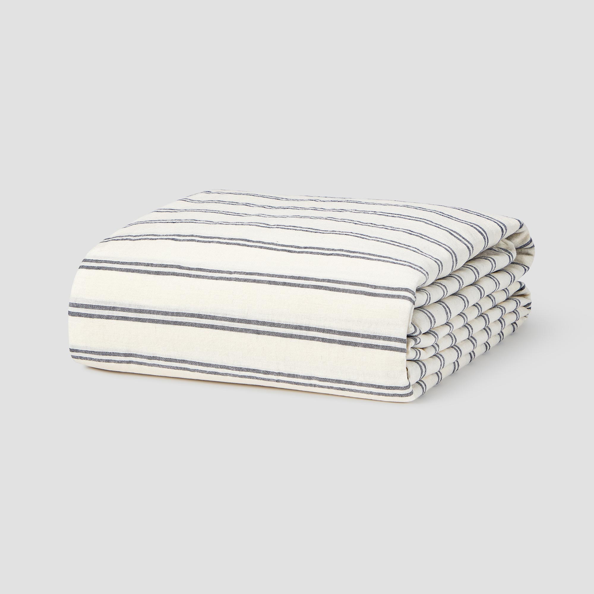 Ivory Kemptown Stripe 100% Linen Duvet Cover