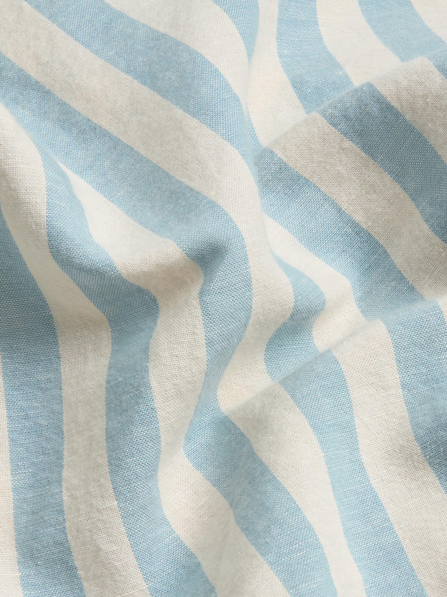 Coastal Blue Pembroke Stripe 100% Linen Pillowcase (Pair)