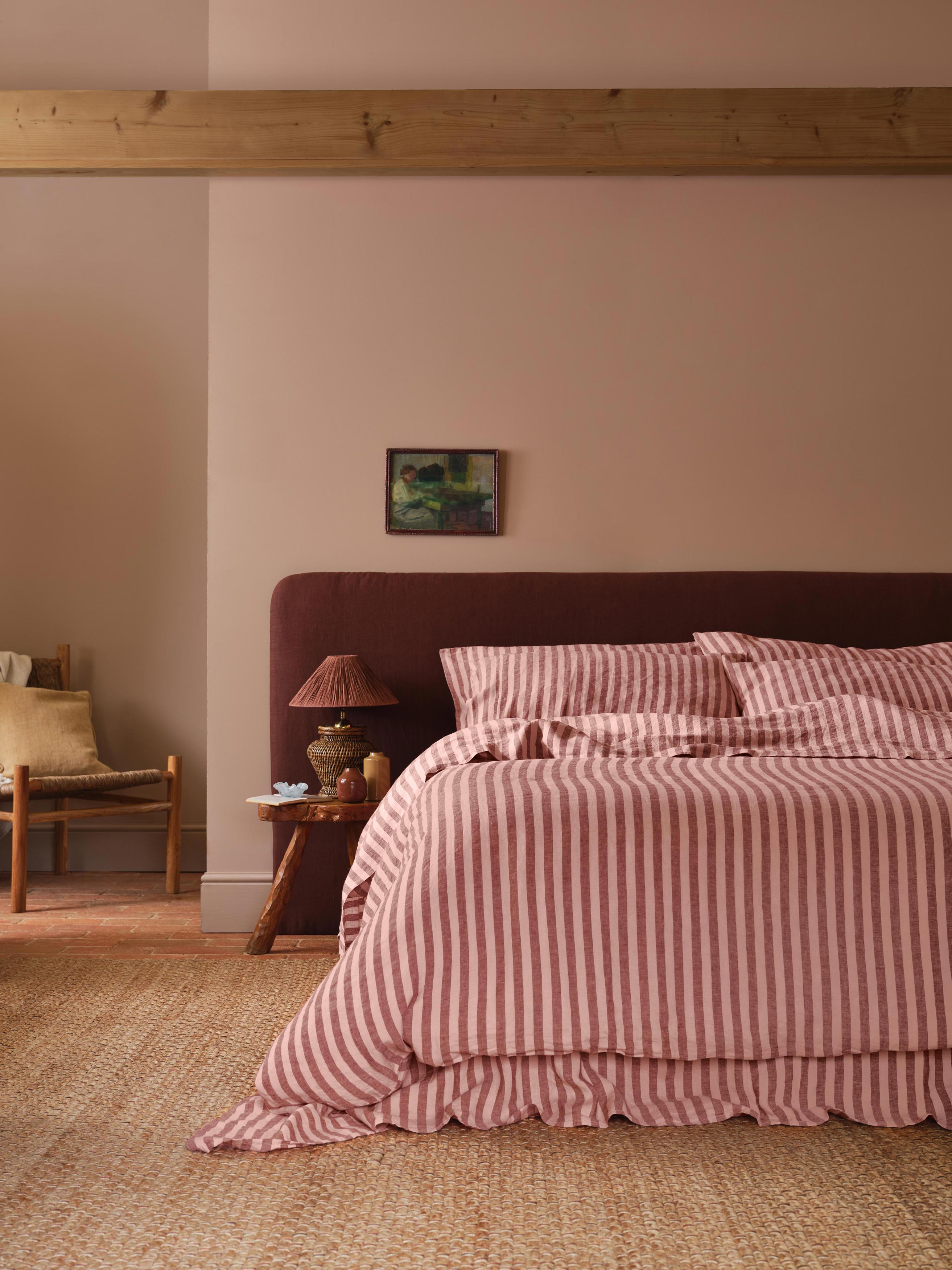 Rhubarb & Rose Pembroke Stripe 100% Linen Duvet Cover