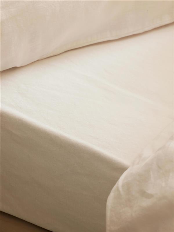 Pearl 100% Linen Fitted Sheet