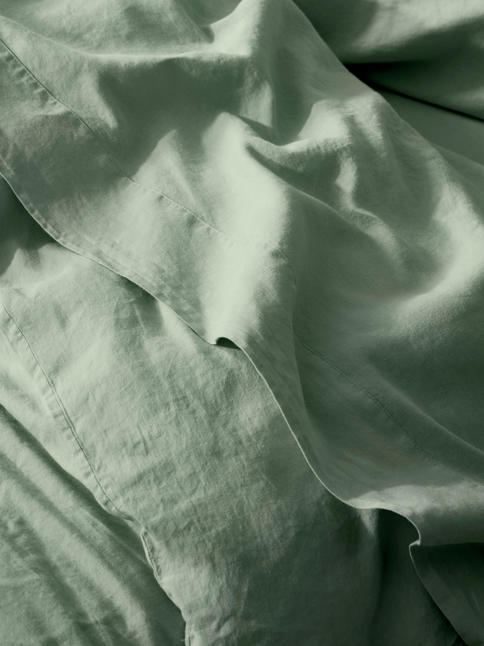 Sage Green 100% Linen Flat Sheet