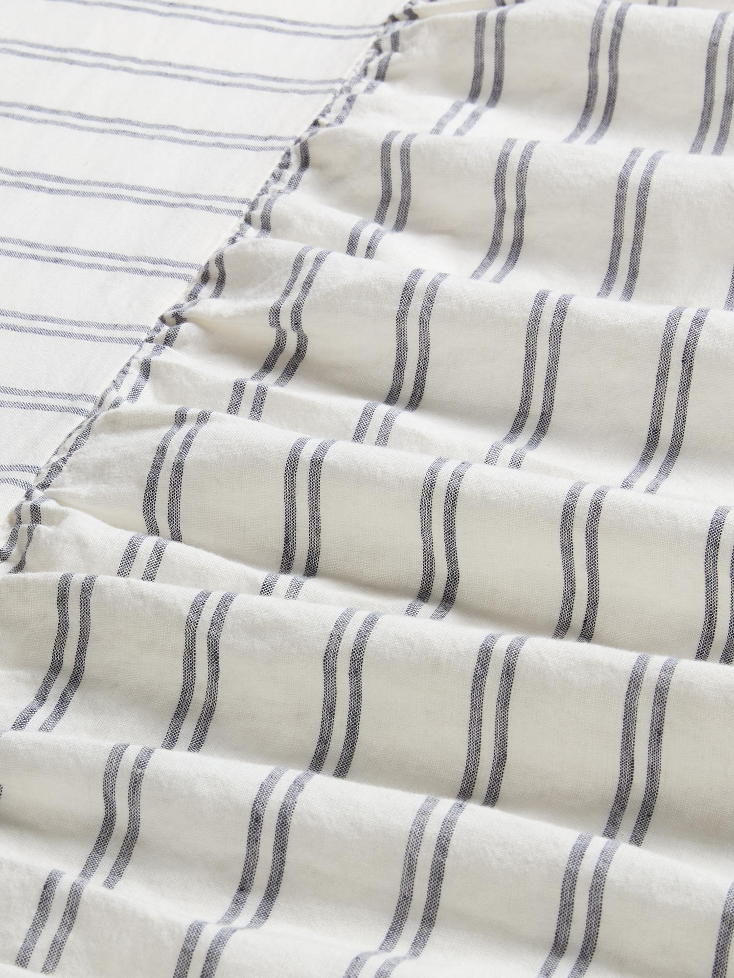 Ivory Kemptown Stripe 100% Linen Bed Skirt