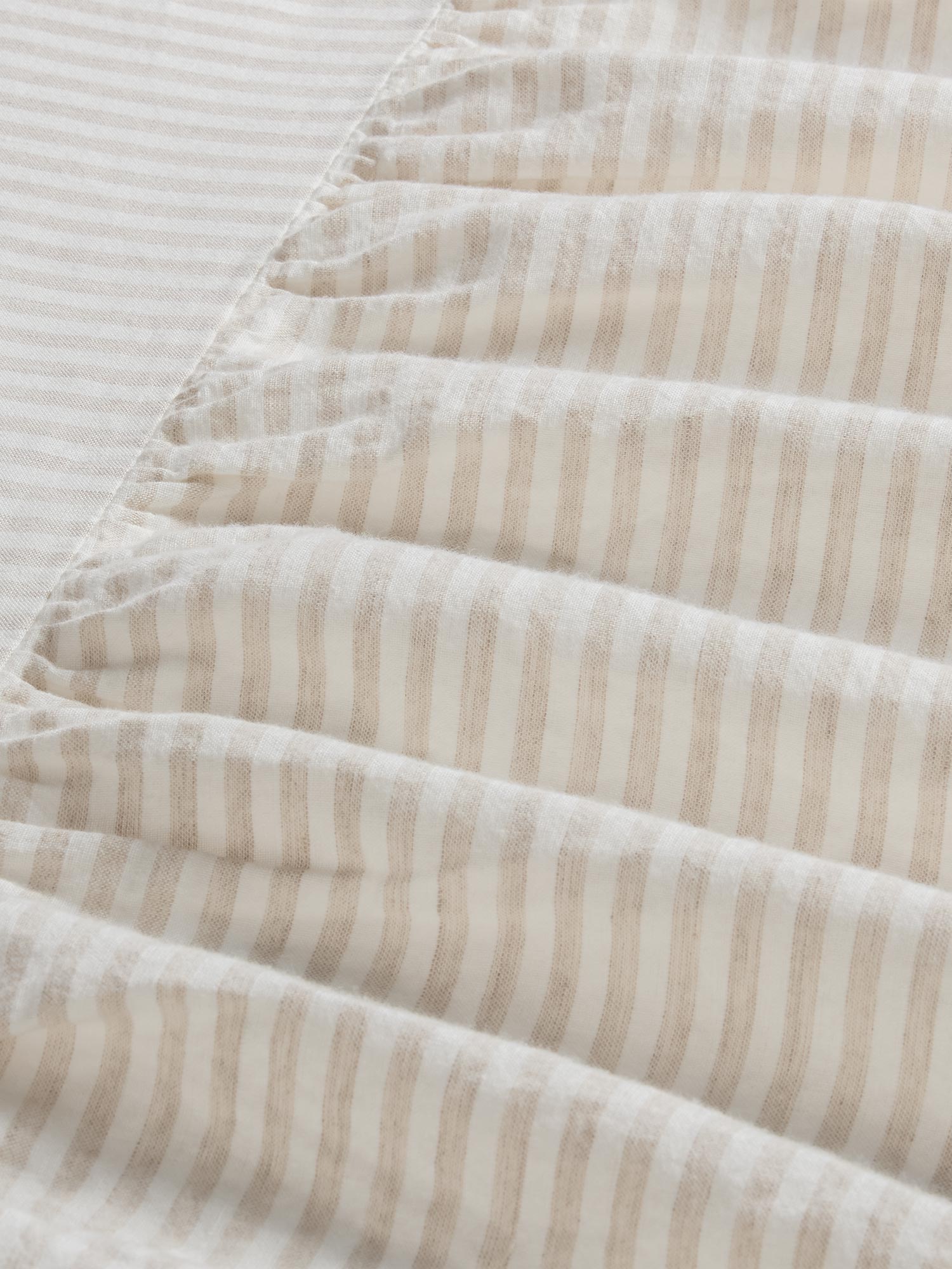 Oatmeal Stripe 100% Linen Bed Skirt