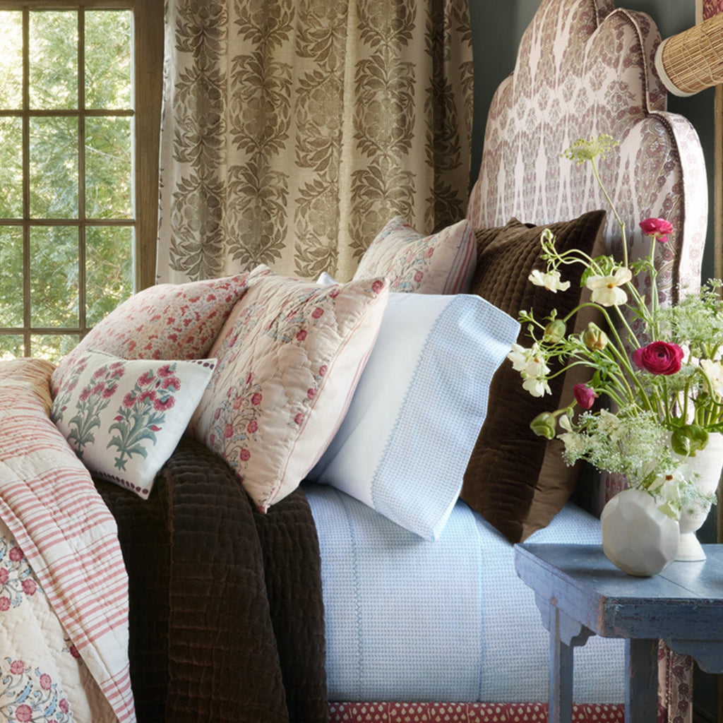 Cinde Cuff Light Indigo Organic Sheet Cases (Set of 2)