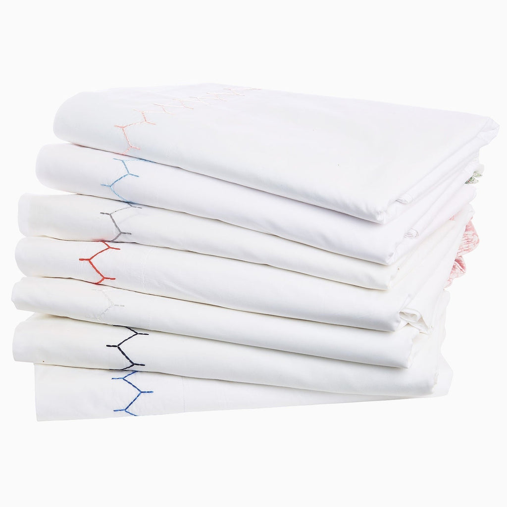 Stitched Light Indigo Organic Sheet Set