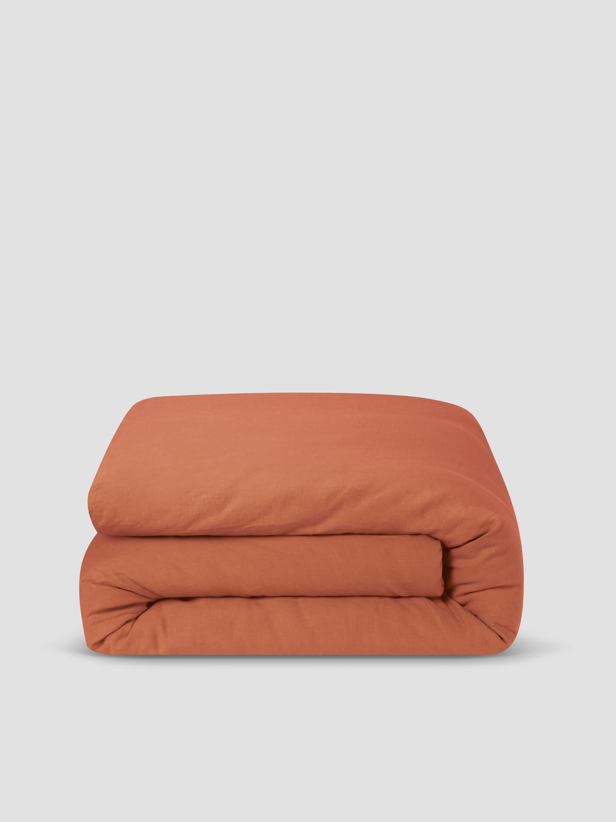 Burnt Orange 100% Linen Duvet Cover