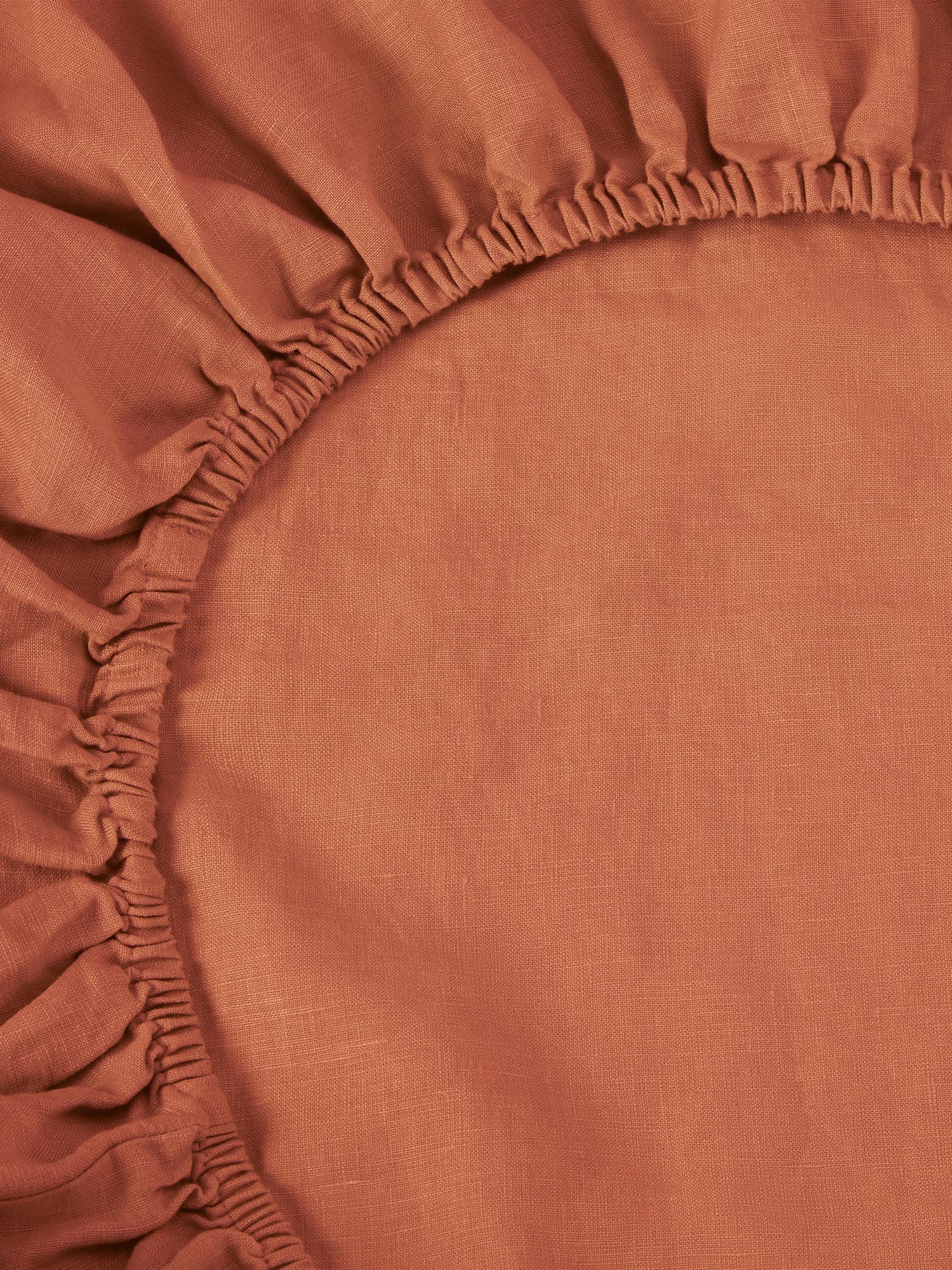 Burnt Orange 100% Linen Fitted Sheet