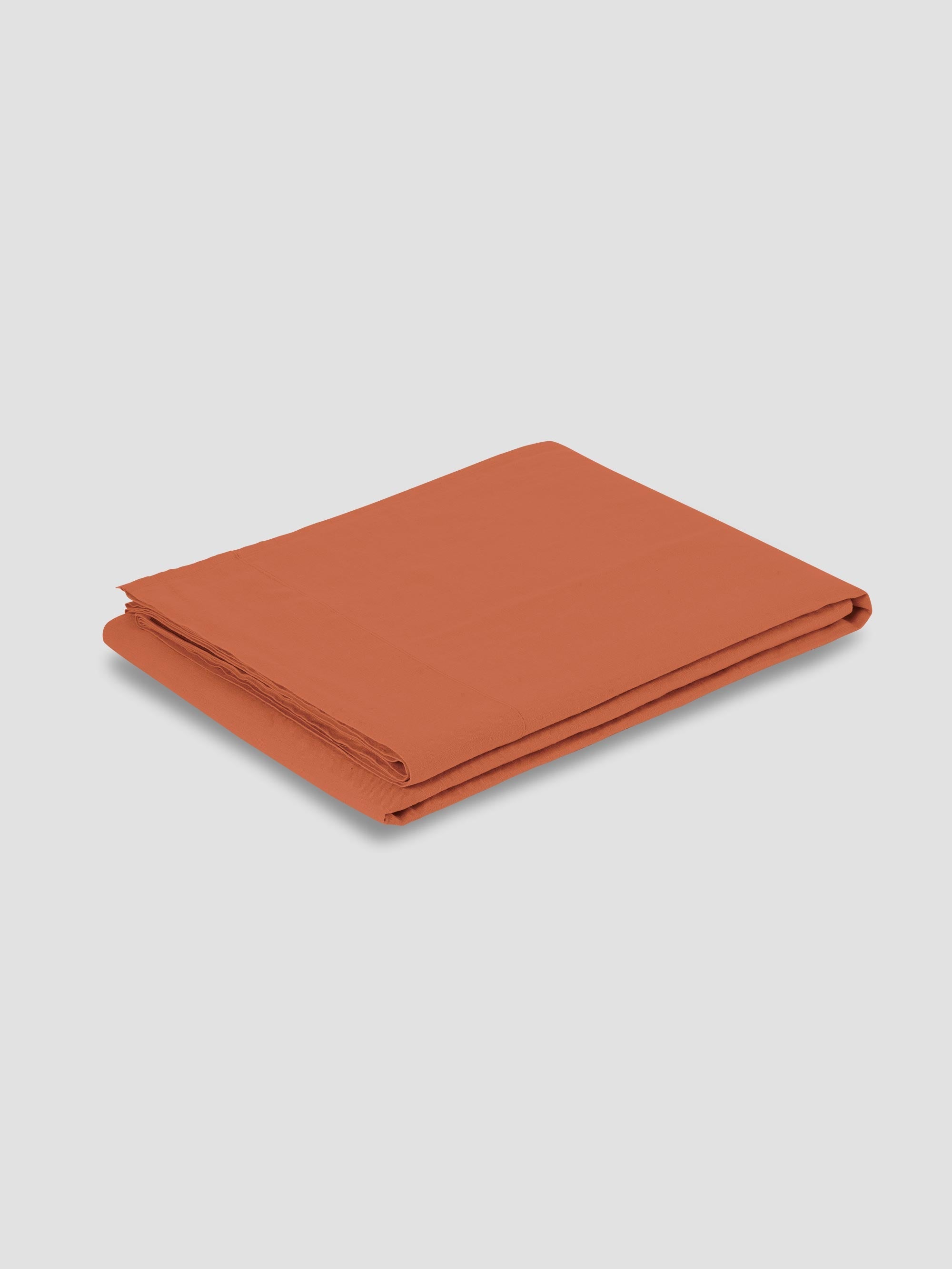 Burnt Orange 100% Linen Flat Sheet