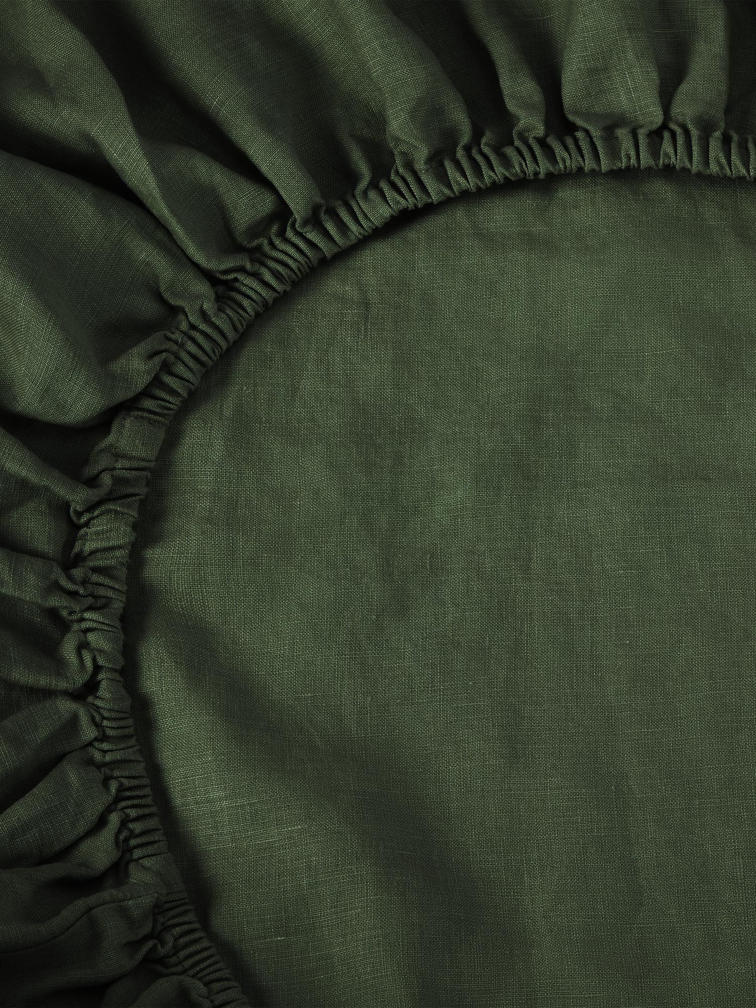 Fern Green 100% Linen Fitted Sheet
