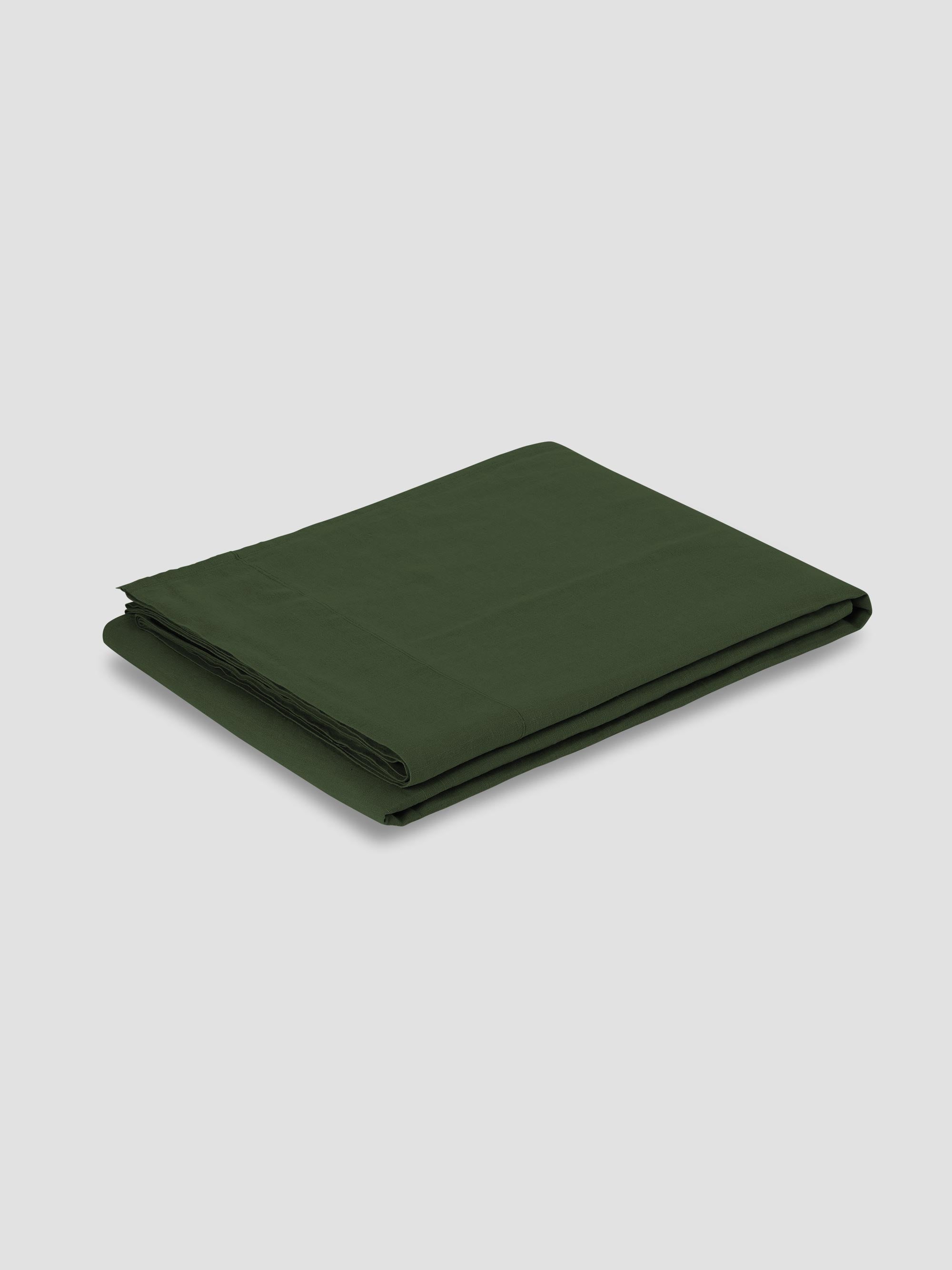 Fern Green 100% Linen Flat Sheet