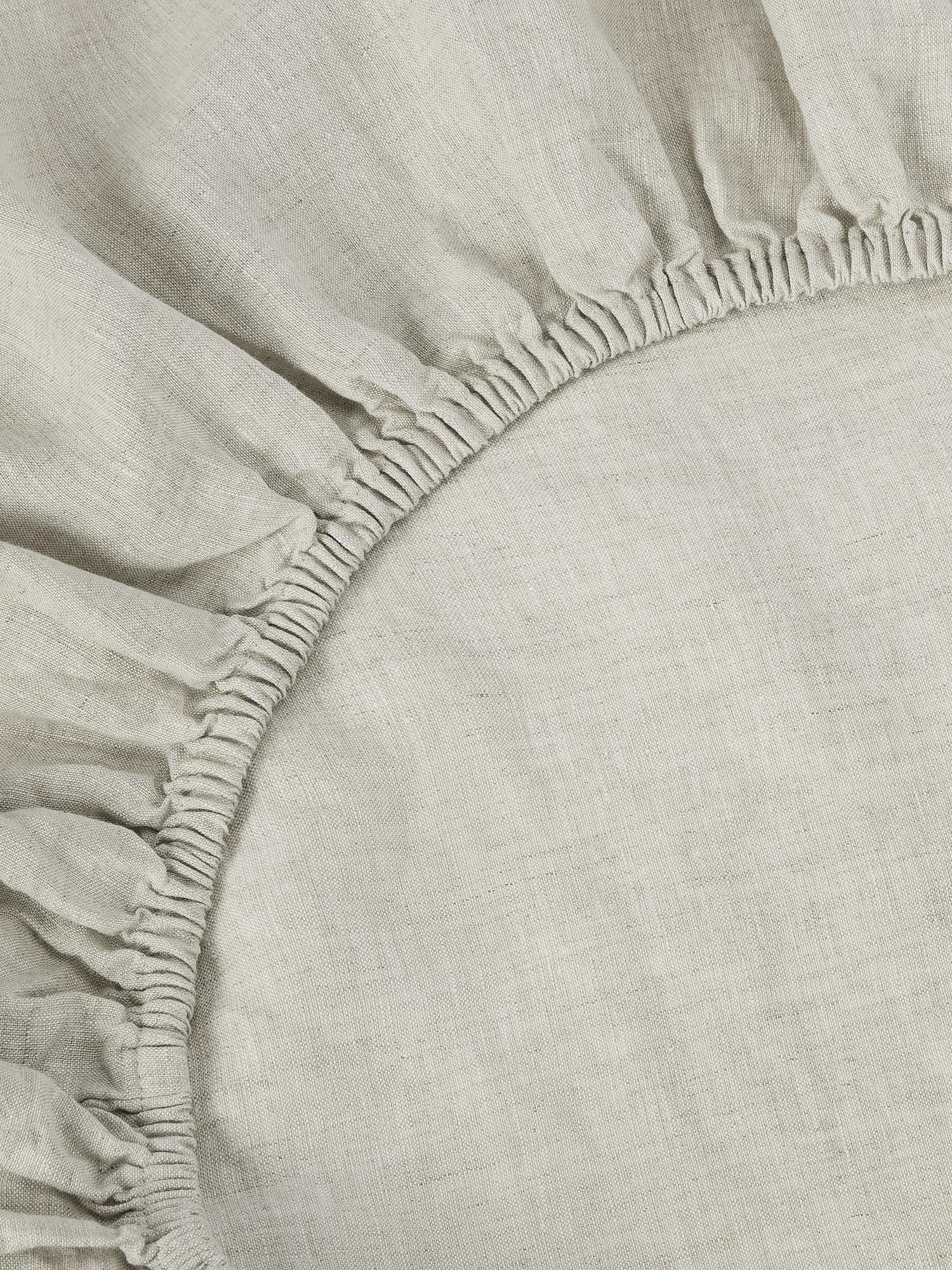 Oatmeal 100% Linen Fitted Sheet