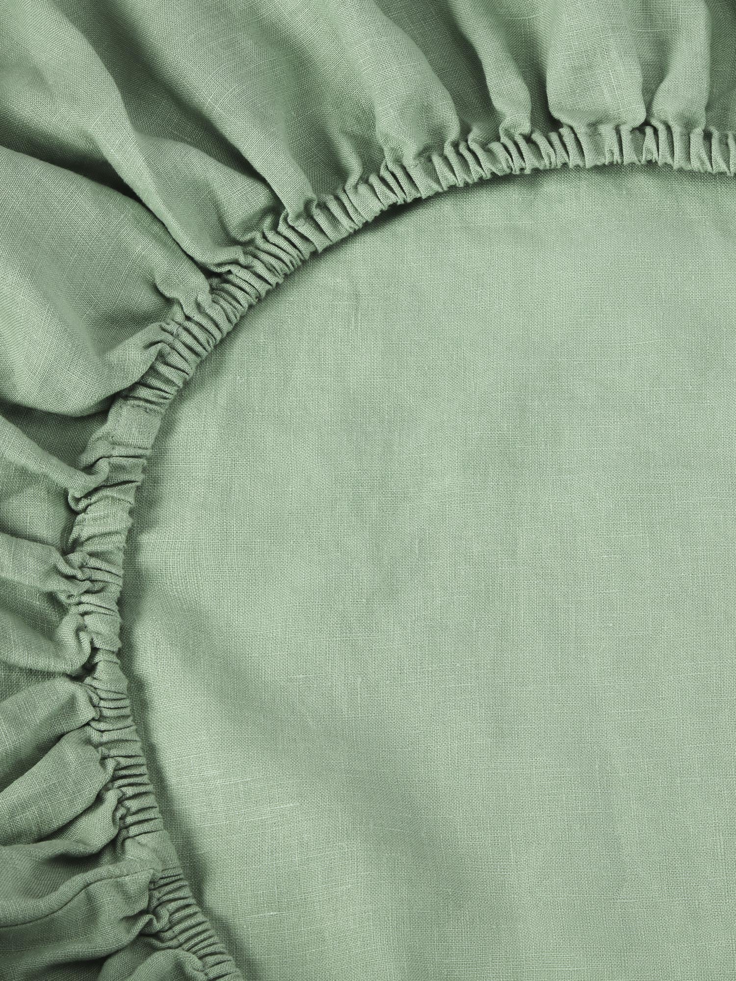Sage Green 100% Linen Fitted Sheet