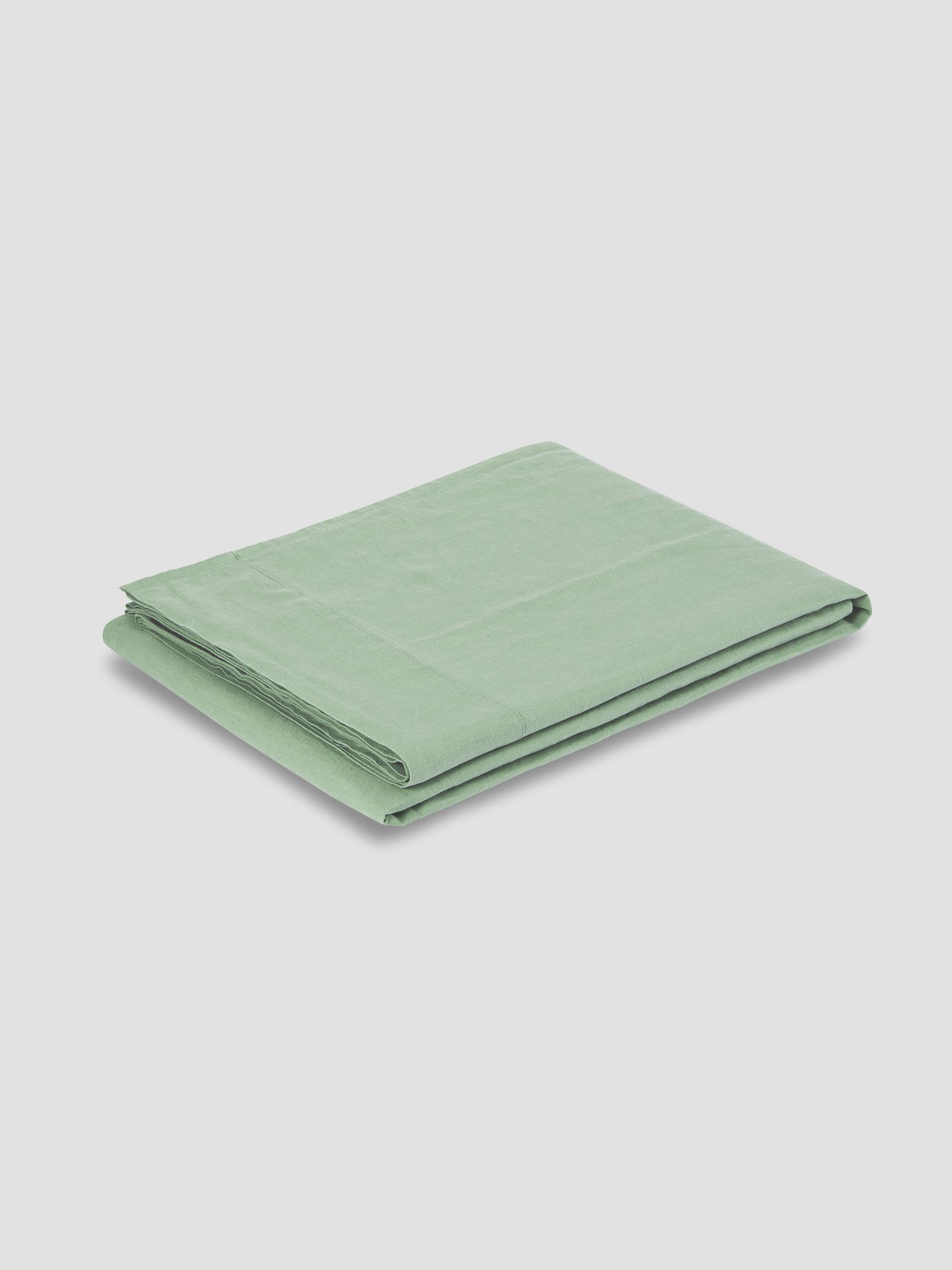Sage Green 100% Linen Flat Sheet