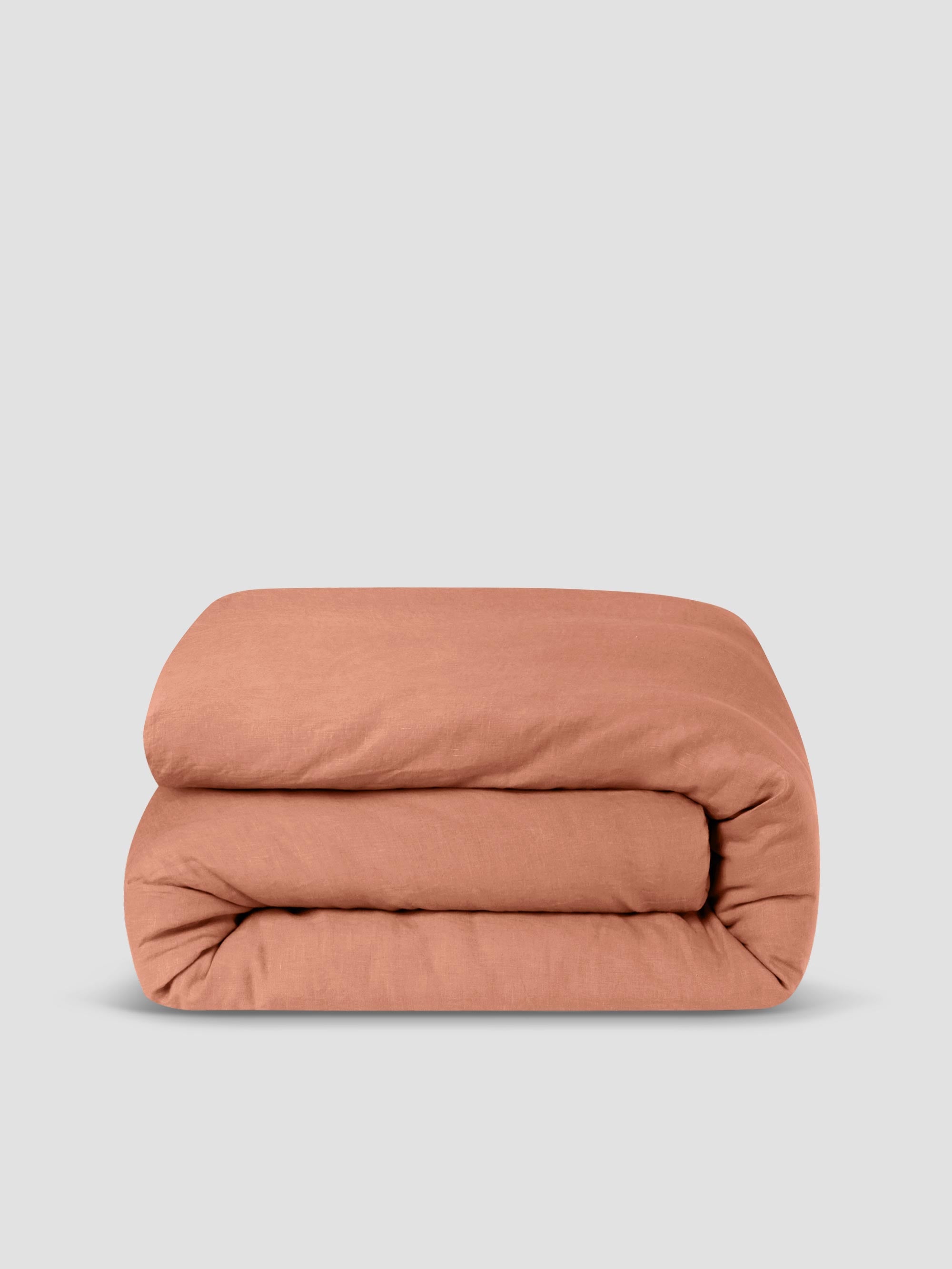 Warm Clay 100% Linen Duvet Cover