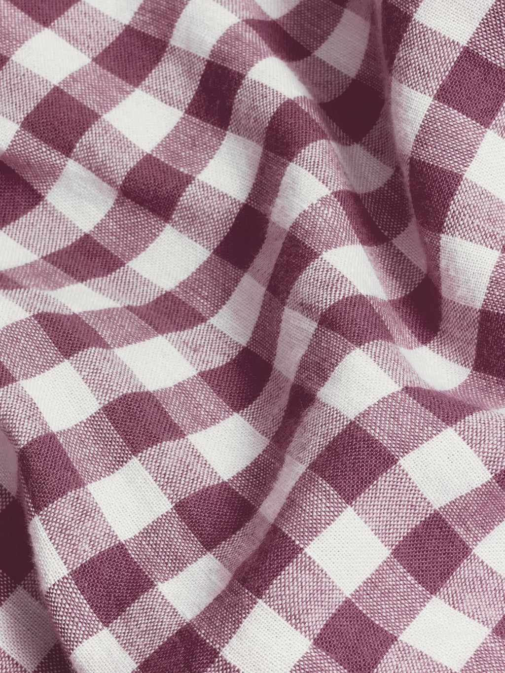 Berry Gingham 100% Linen Duvet Cover