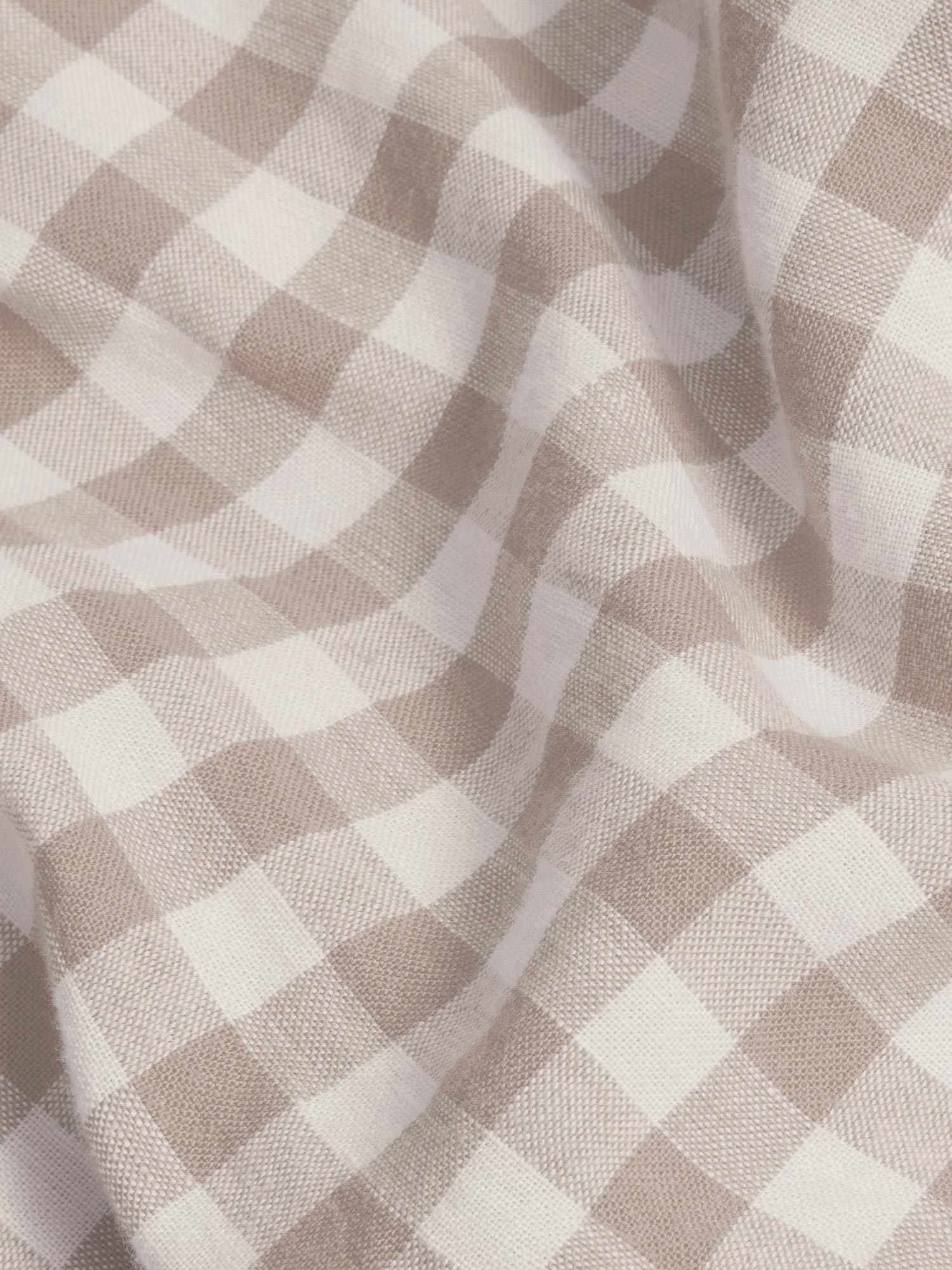 Mushroom Gingham 100% Linen Pillowcases (Pair)