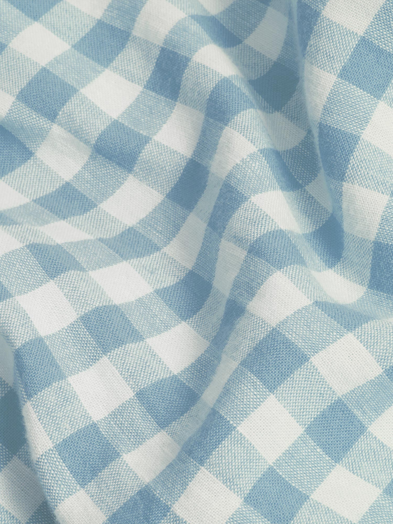 Warm Blue Gingham 100% Linen Pillowcases (Pair)