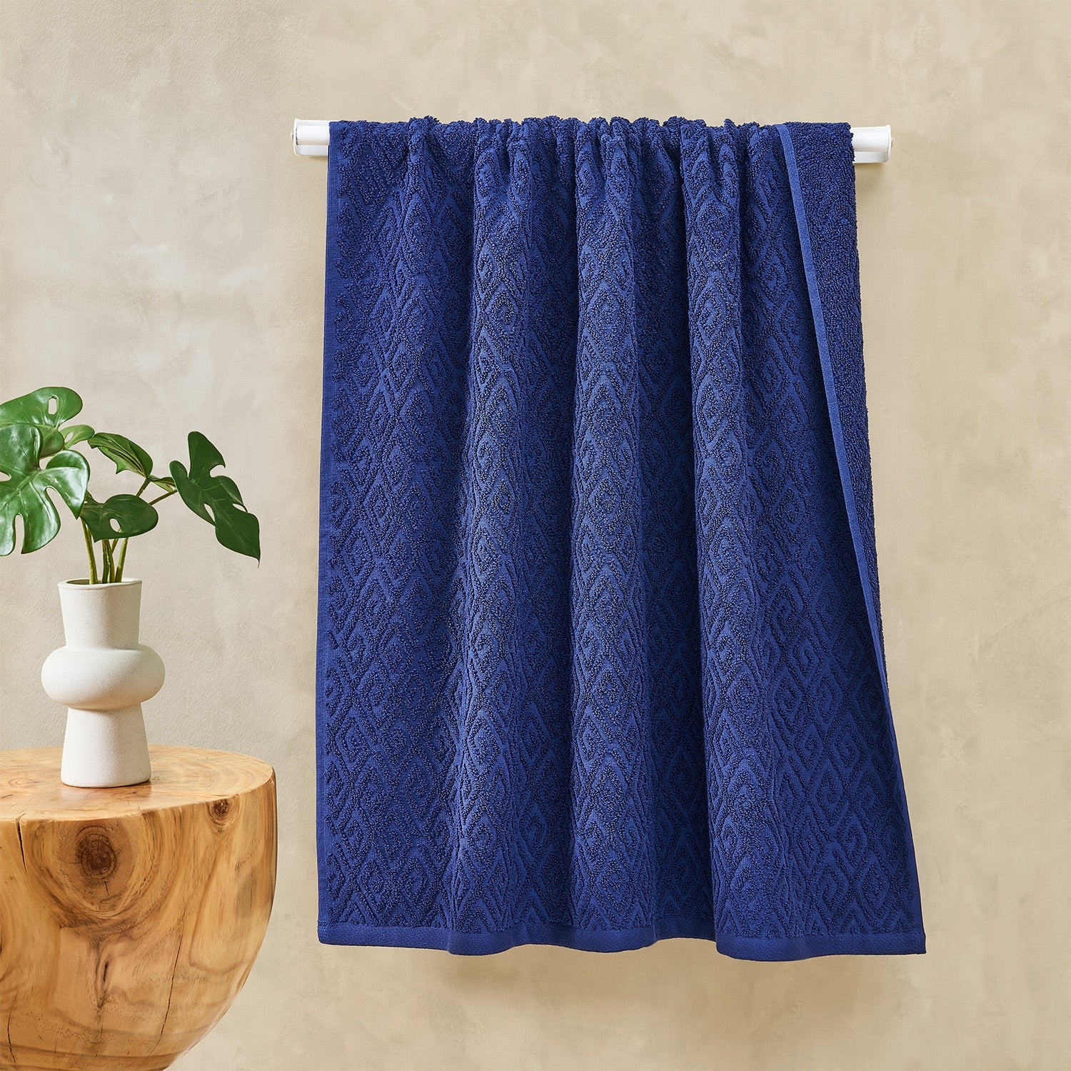 Maze Indigo Bath Towel
