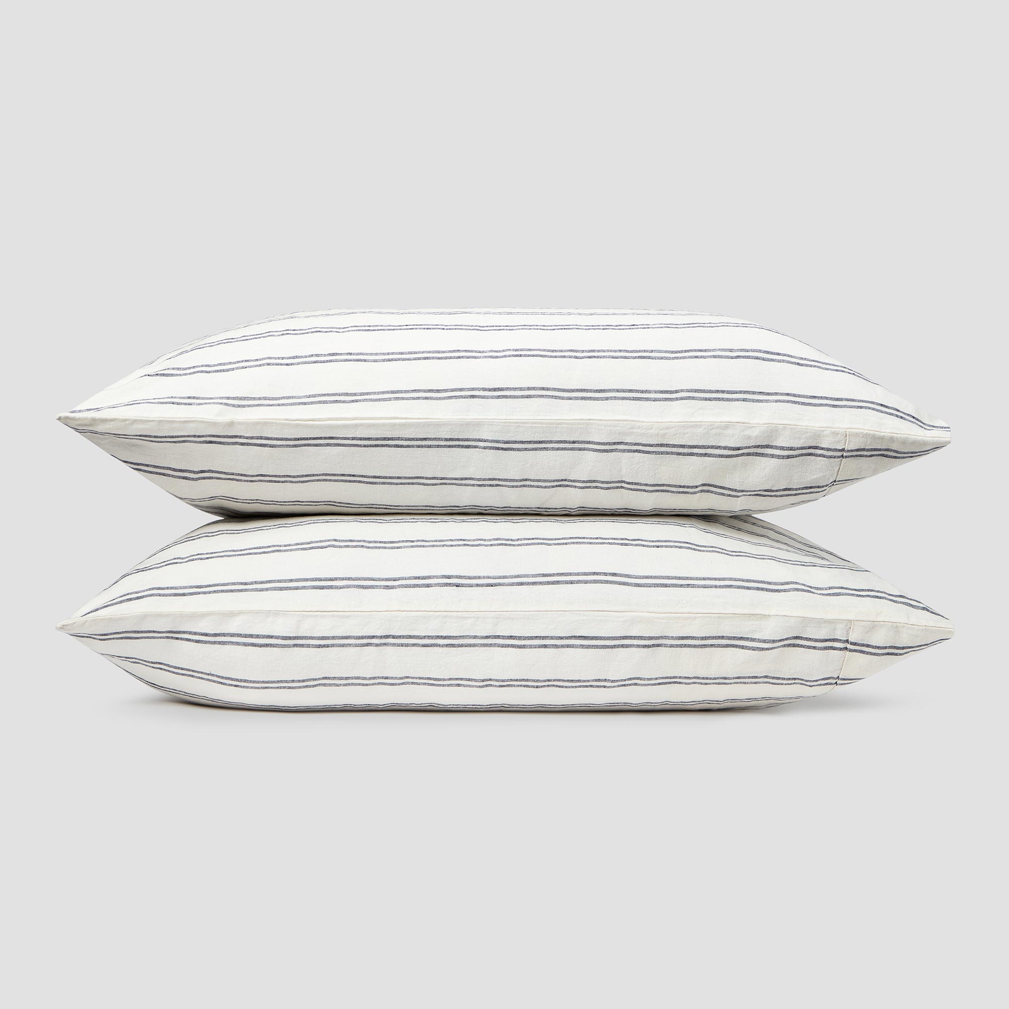 Ivory Kemptown Stripe 100% Linen Pillowcase (Pair)