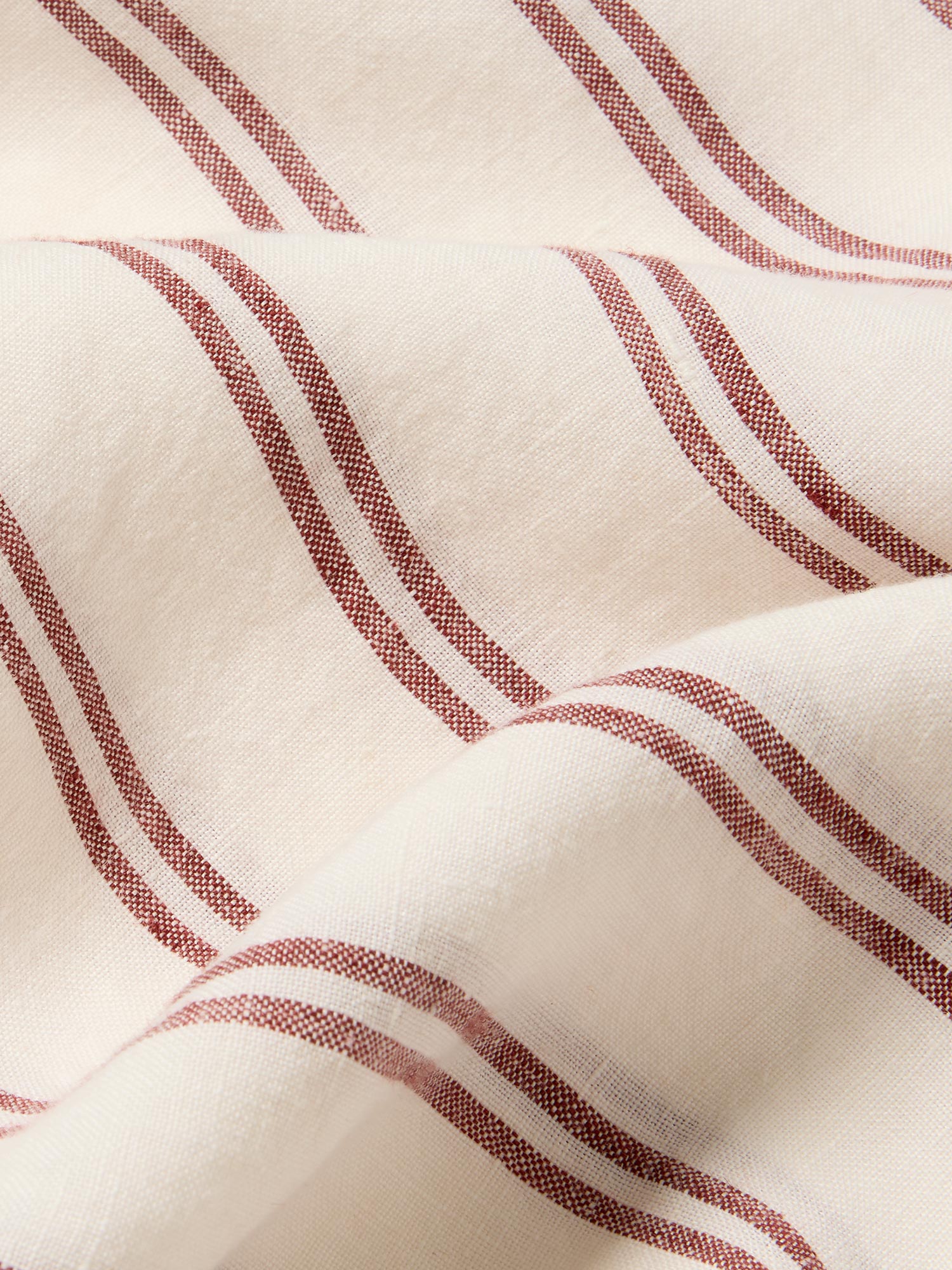 Rhubarb Kemptown Stripe 100% Linen Flat Sheet