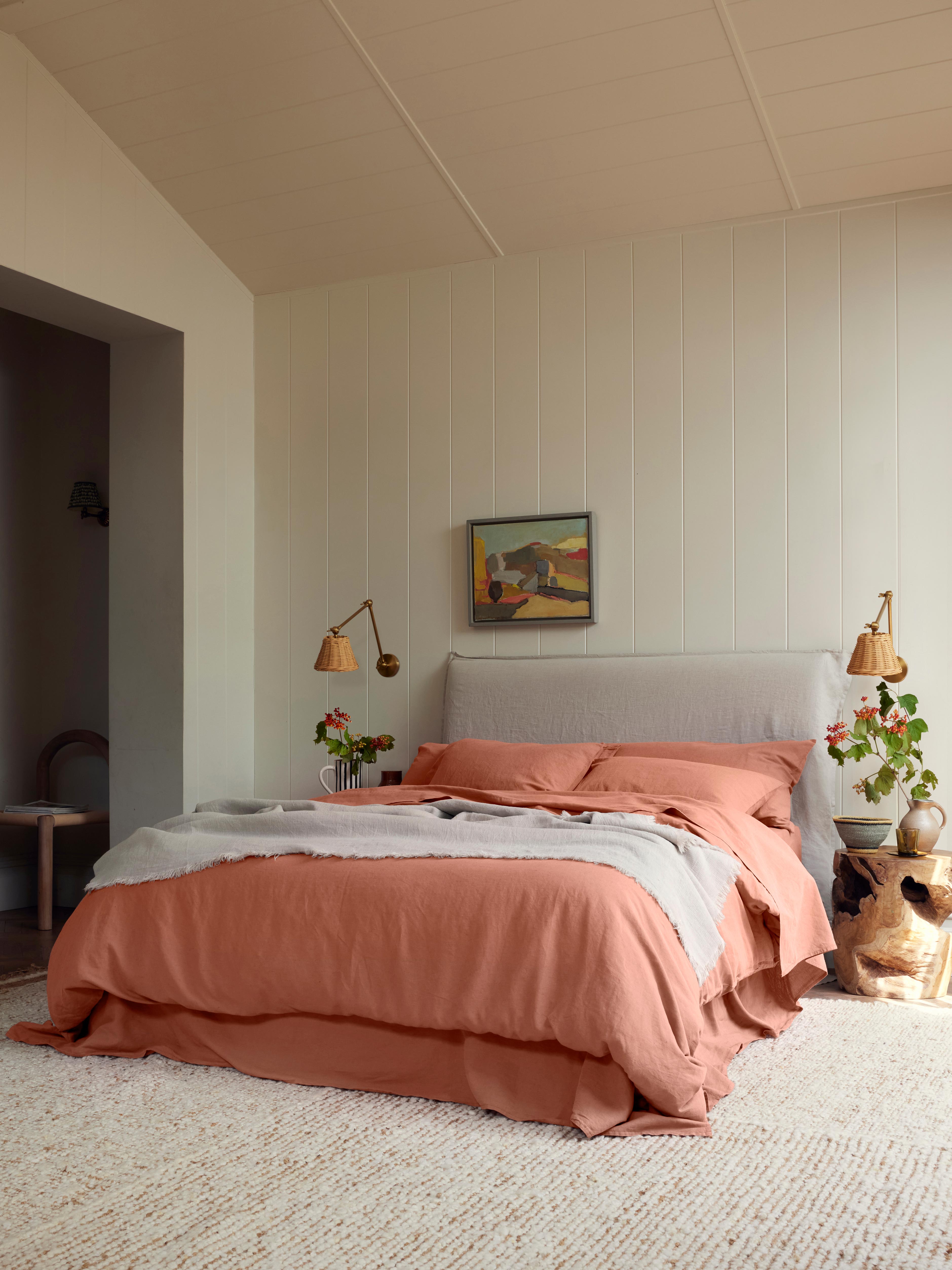 Warm Clay 100% Linen Duvet Cover