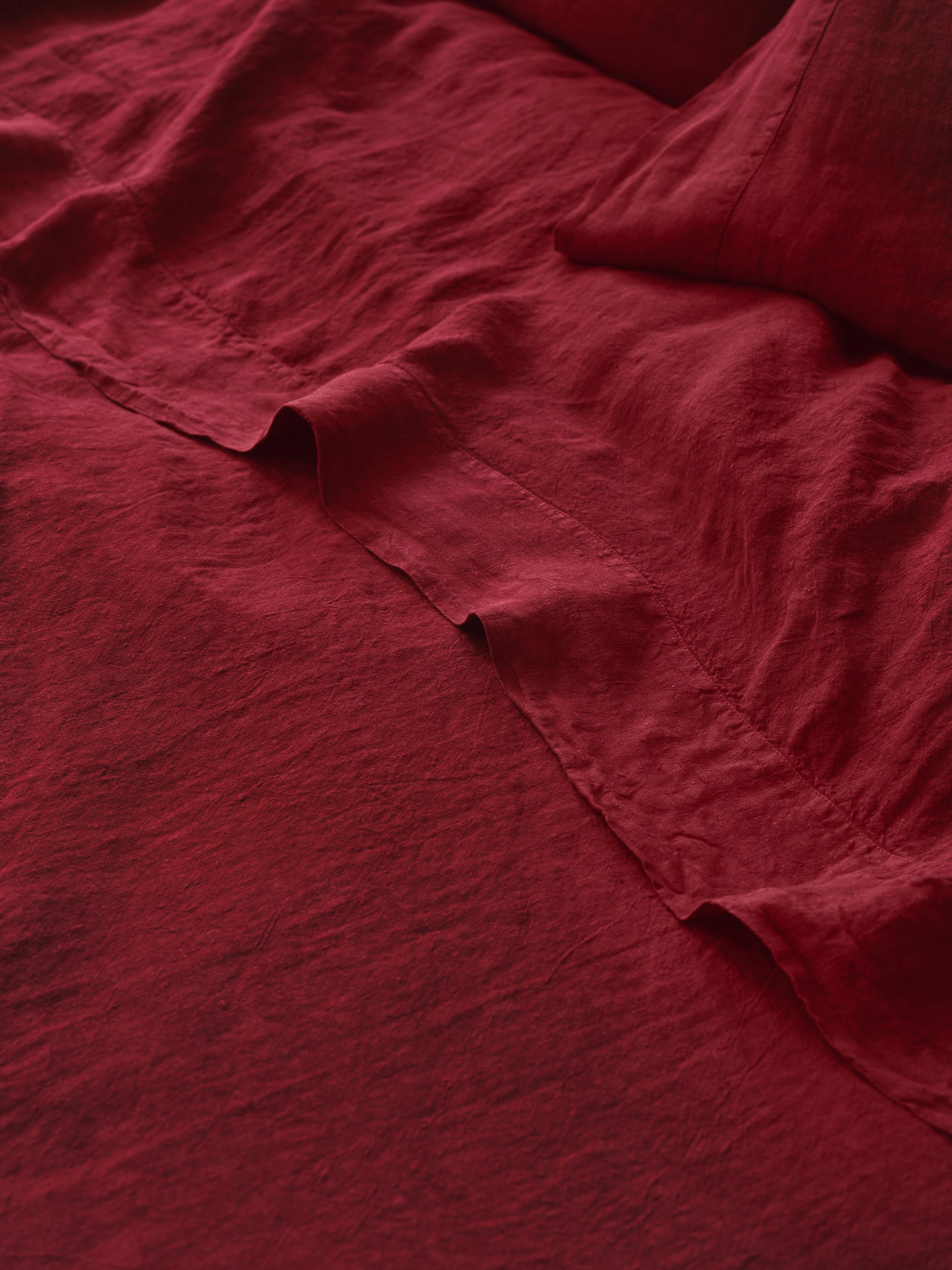 Rhubarb 100% Linen Flat Sheet