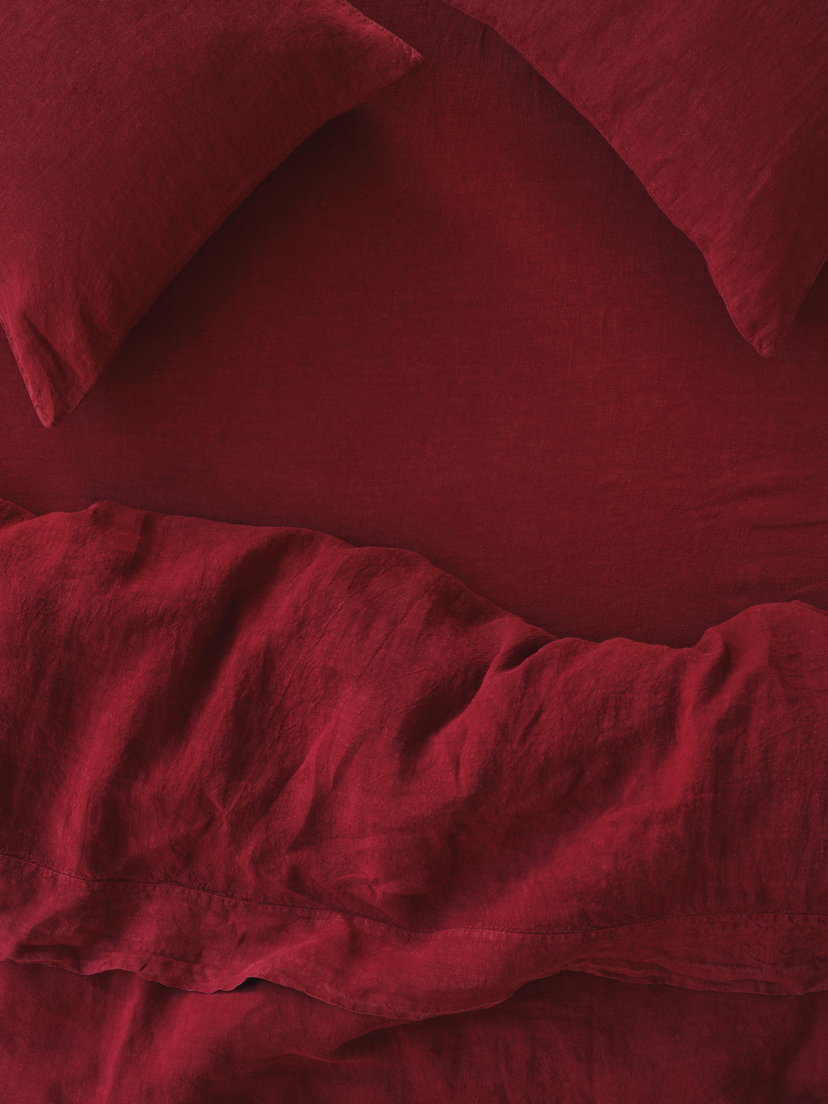 Rhubarb 100% Linen Fitted Sheet