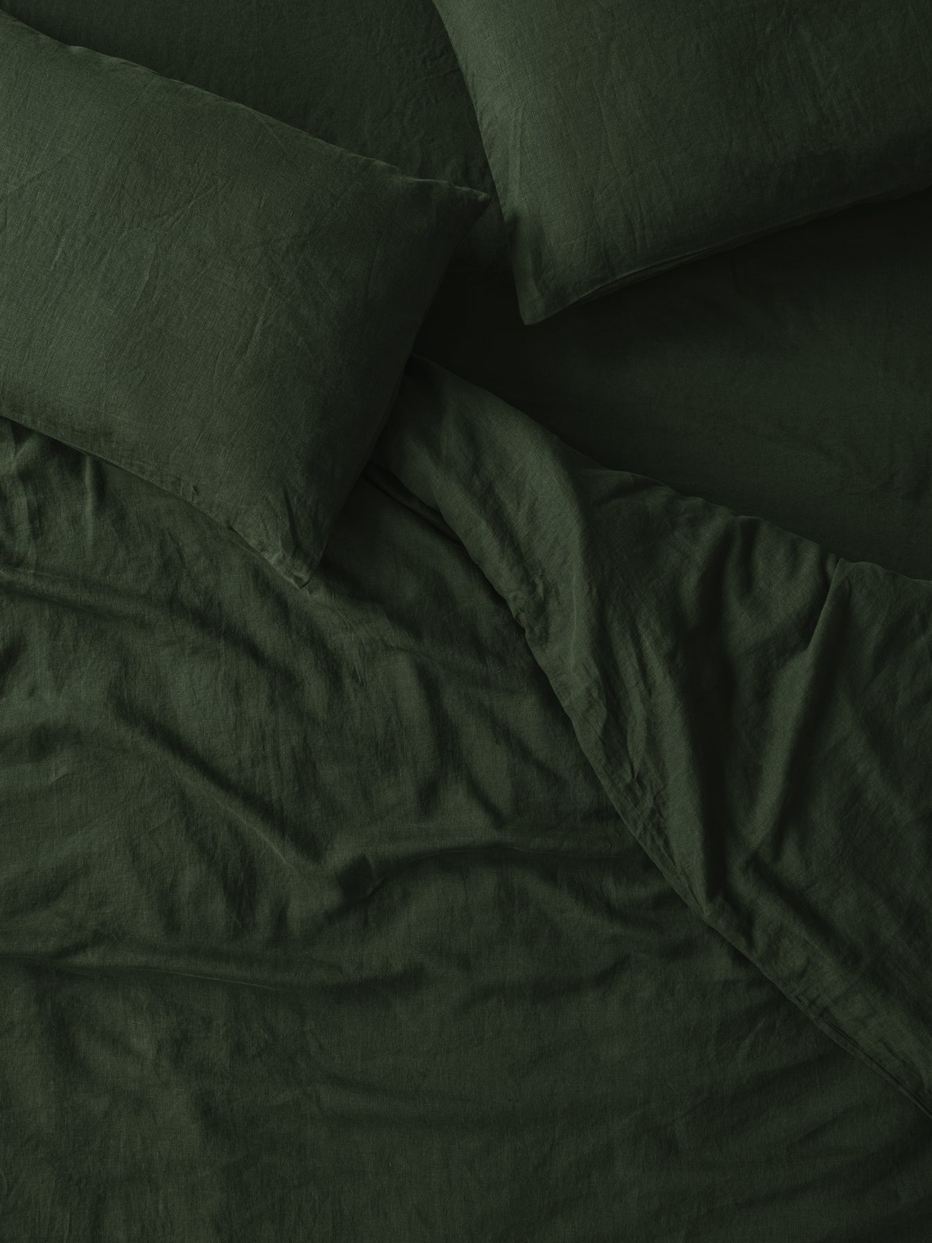 Fern Green 100% Linen Duvet Cover
