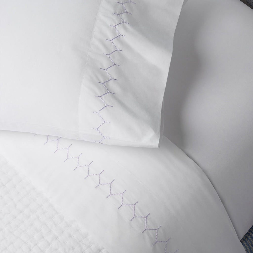 Stitched Lavender Organic Sheet Set