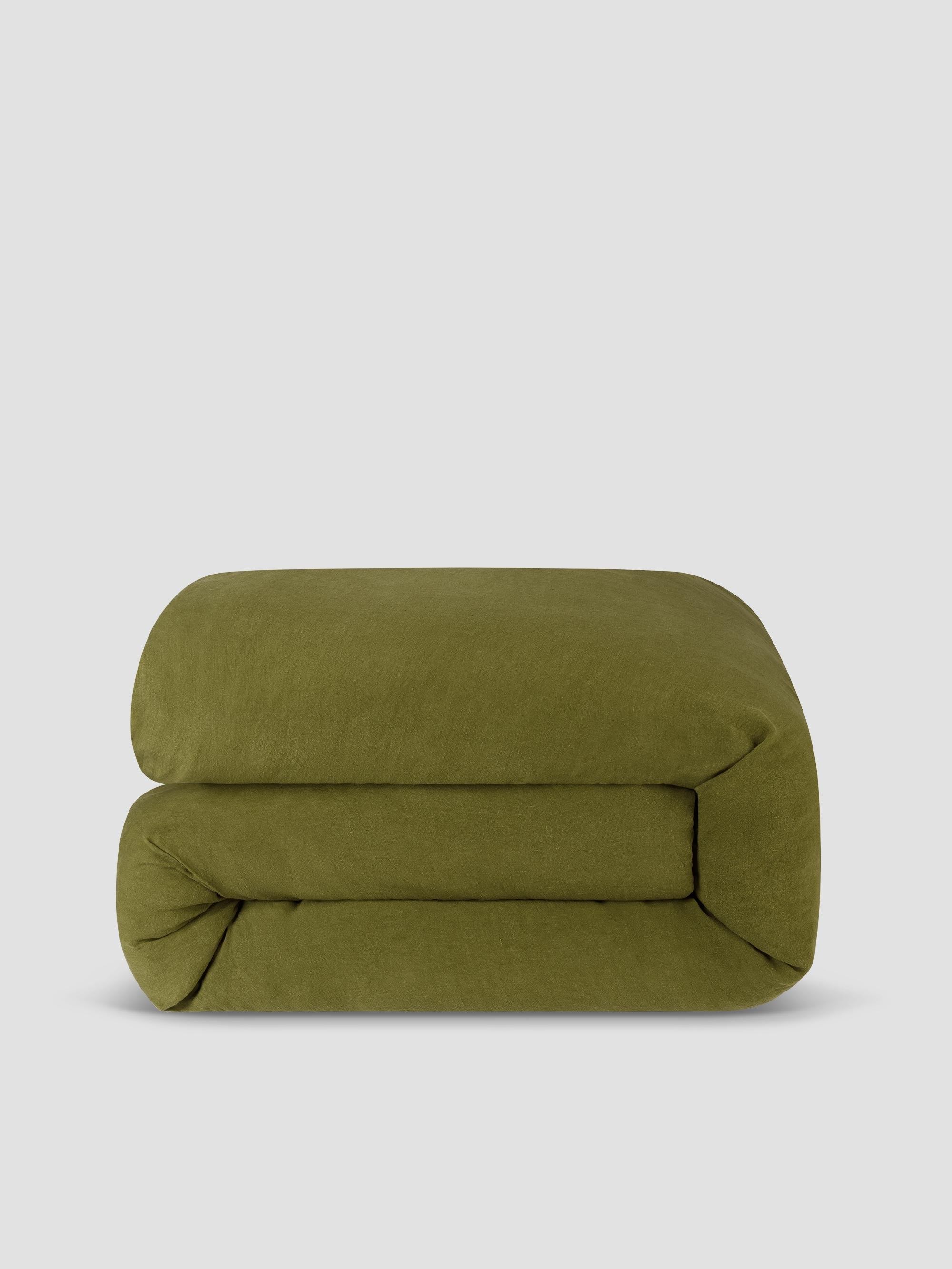 Botanical Green 100% Linen Duvet Cover