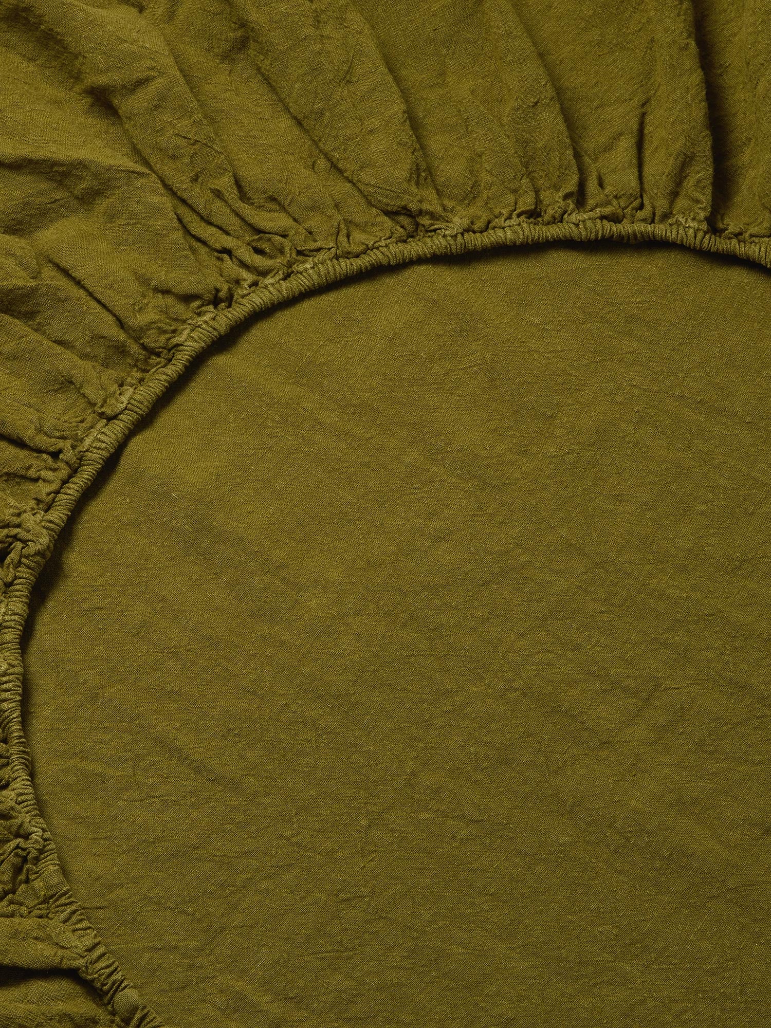 Botanical Green 100% Linen Fitted Sheet