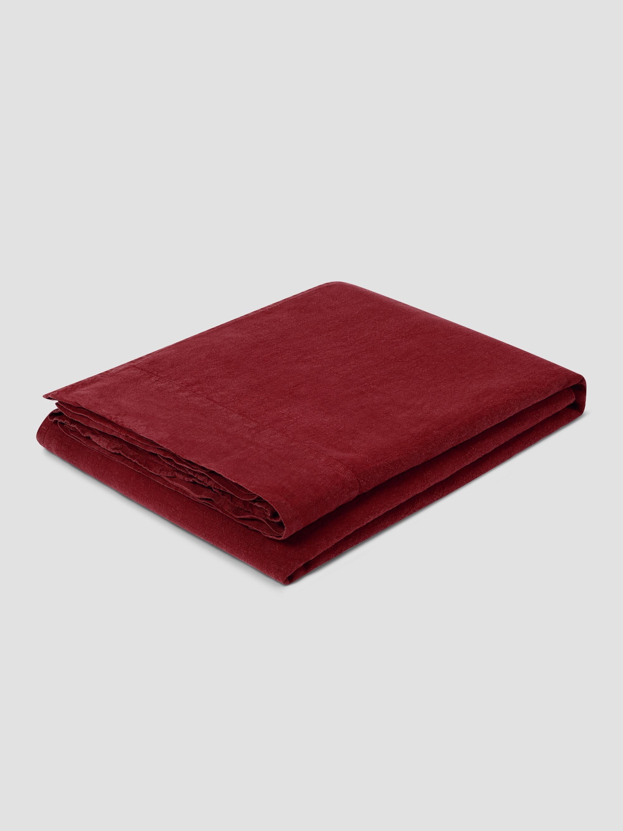 Rhubarb 100% Linen Flat Sheet