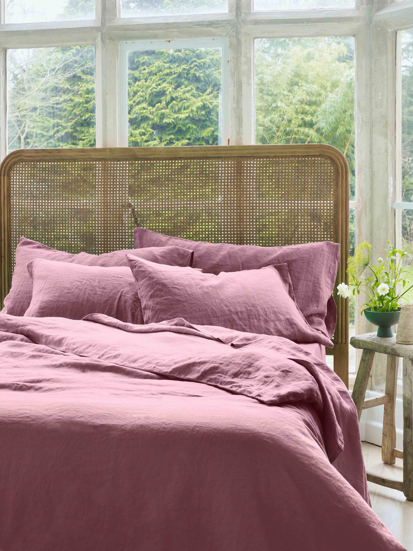 Raspberry 100% Linen Duvet Cover