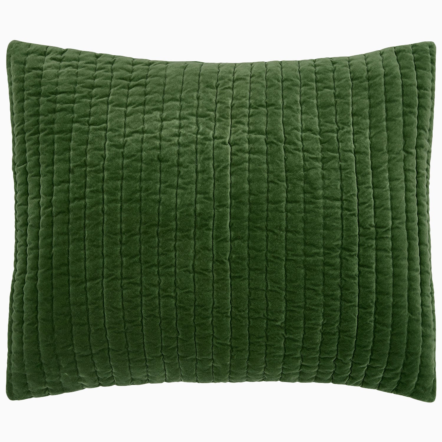 A John Robshaw hand-quilted Velvet Moss Quilt pillow on a white background.