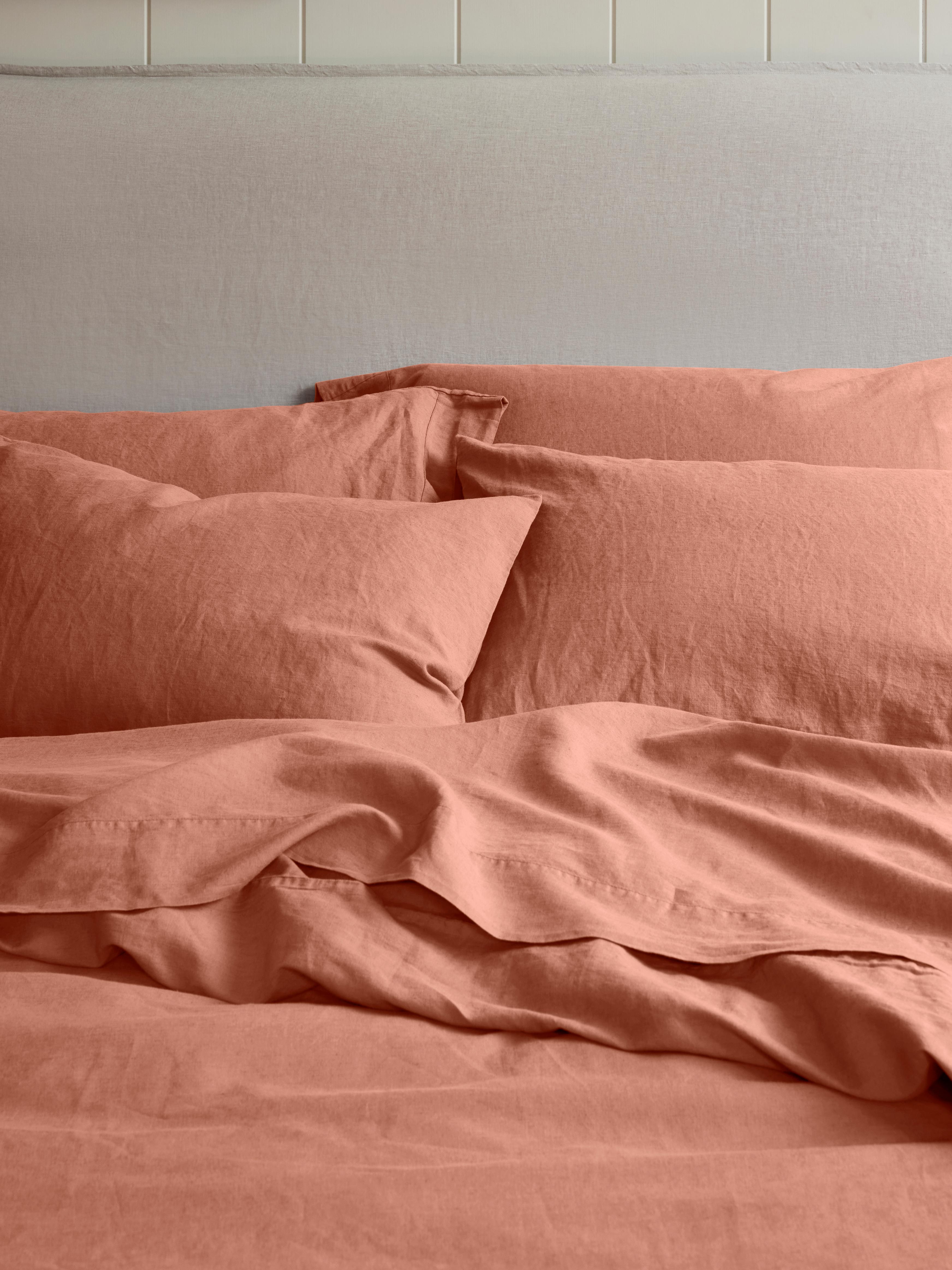 Warm Clay 100% Linen Pillowcases (Pair)