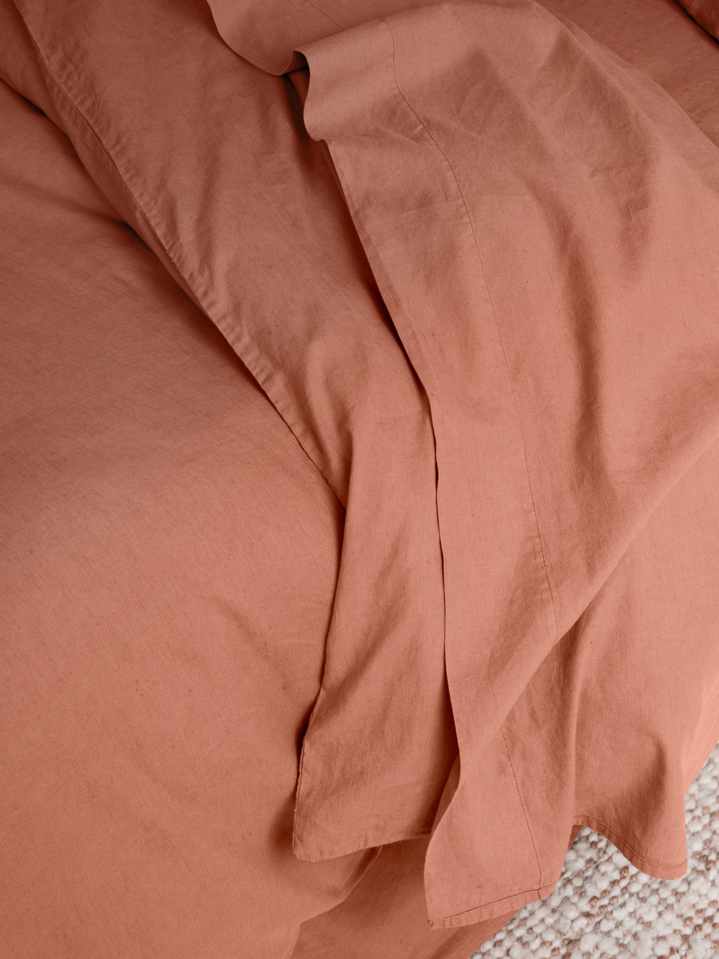 Warm Clay 100% Linen Flat Sheet