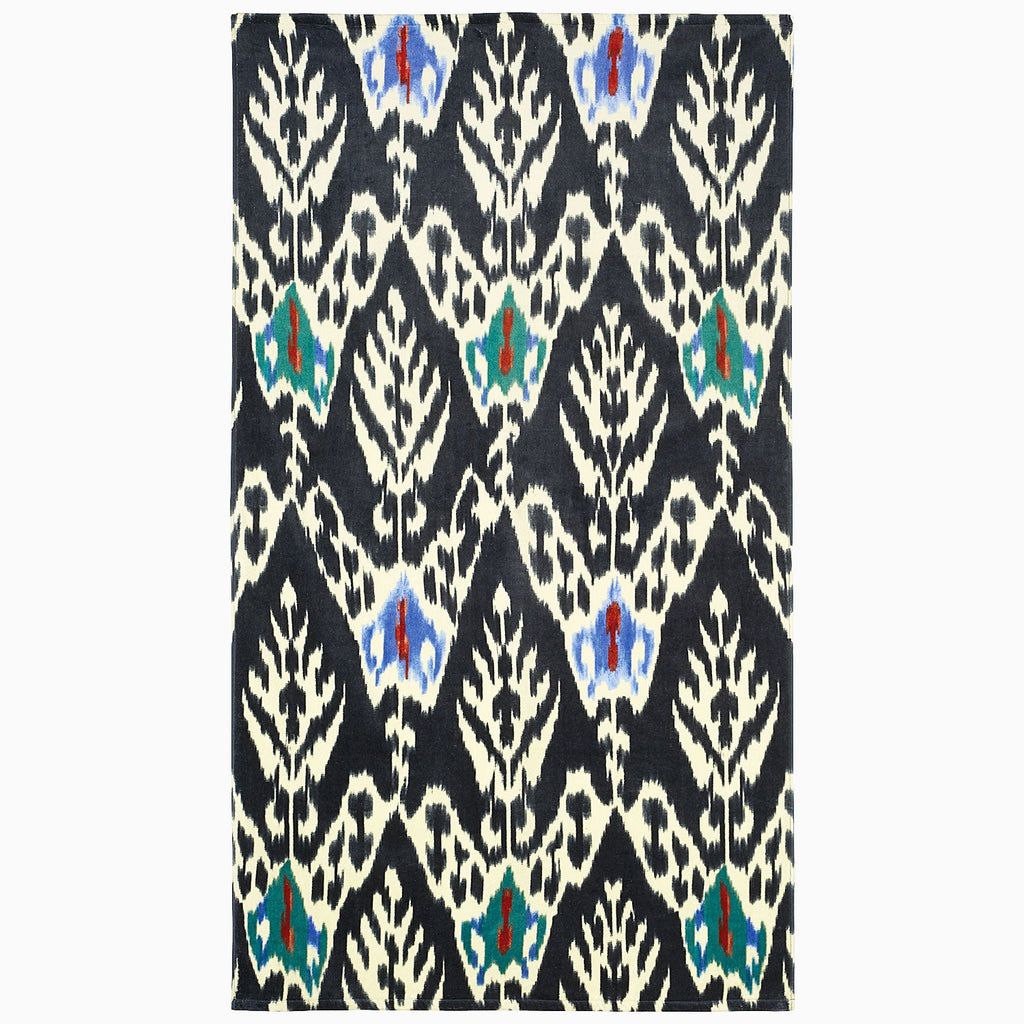 Umida Ikat Black Beach Towel