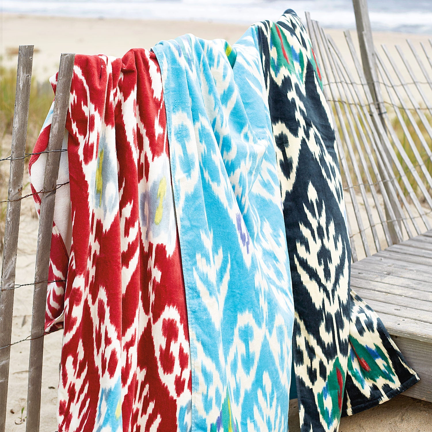 Umida Ikat Black Beach Towel